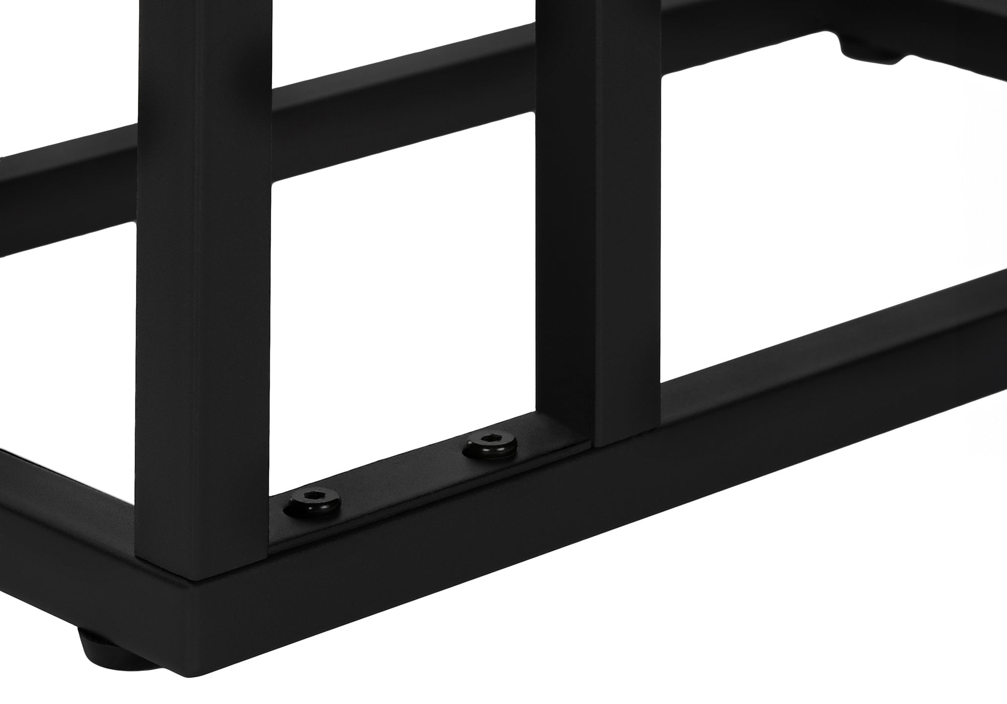TABLE DE CHEVET - 25"H / GRIS / METAL NOIR – I 3671.
