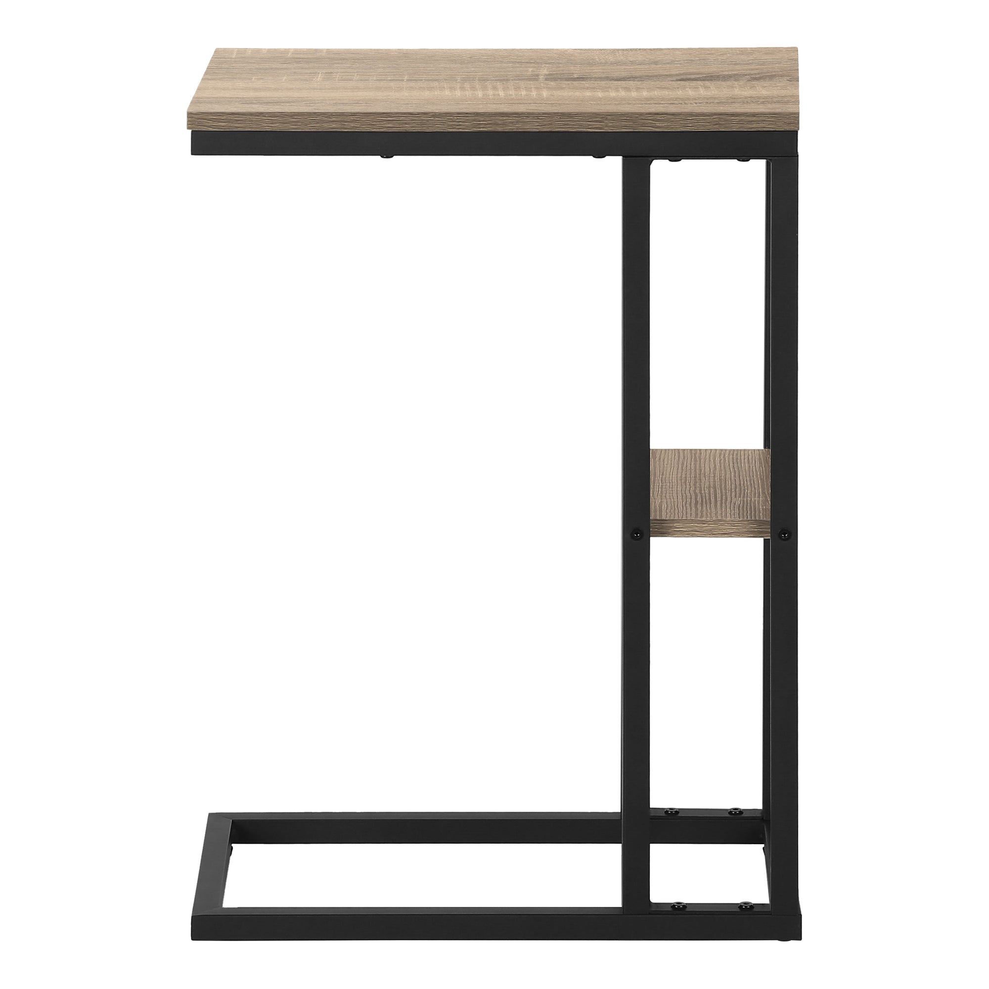 TABLE DE CHEVET - 25"H / TAUPE FONCE / METAL NOIR – I 3672.