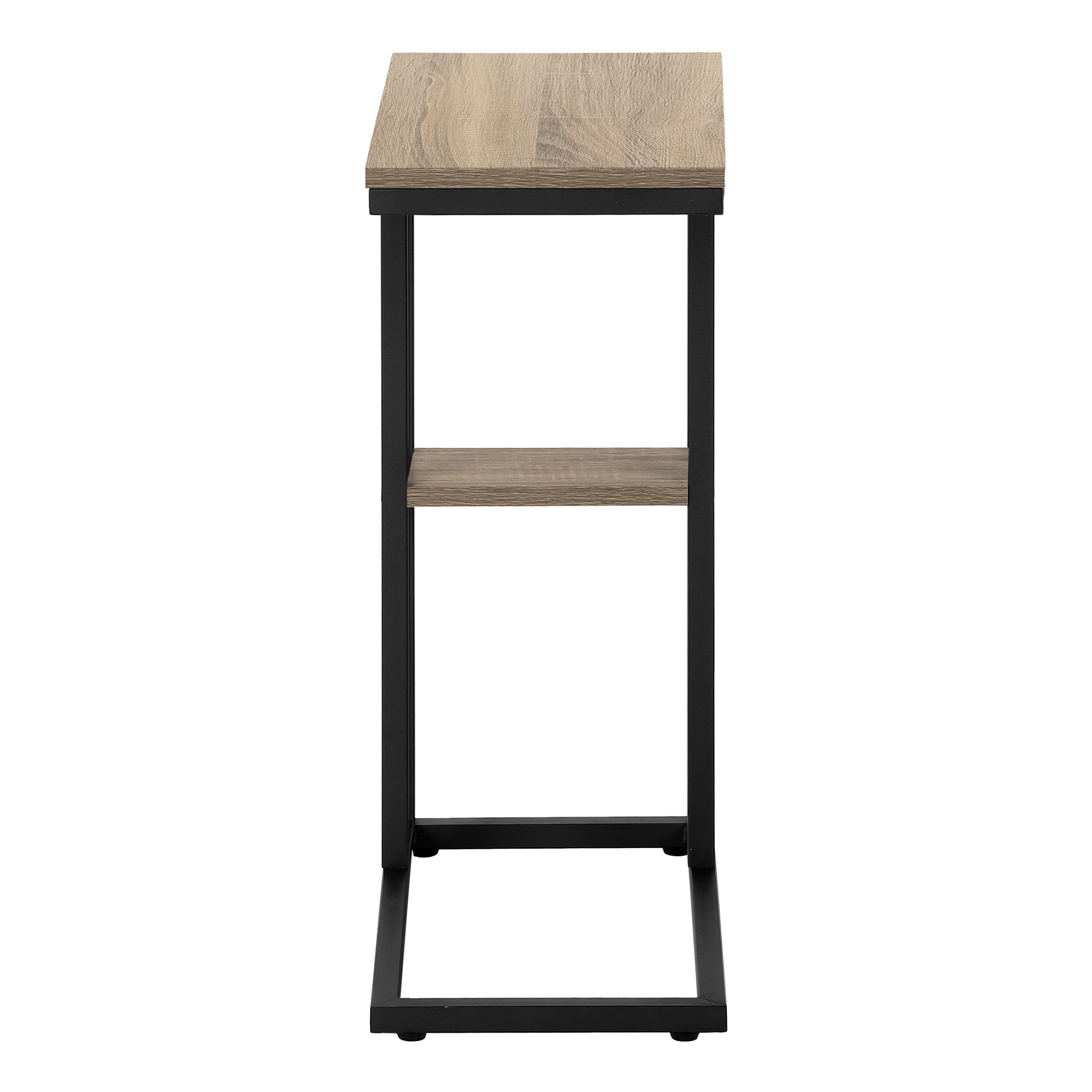 TABLE DE CHEVET - 25"H / TAUPE FONCE / METAL NOIR – I 3672.