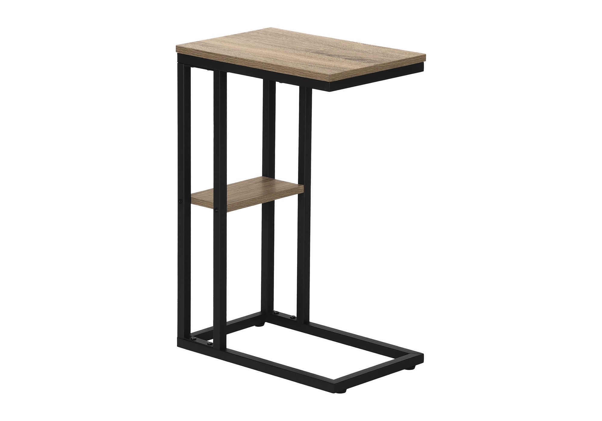TABLE DE CHEVET - 25"H / TAUPE FONCE / METAL NOIR – I 3672.