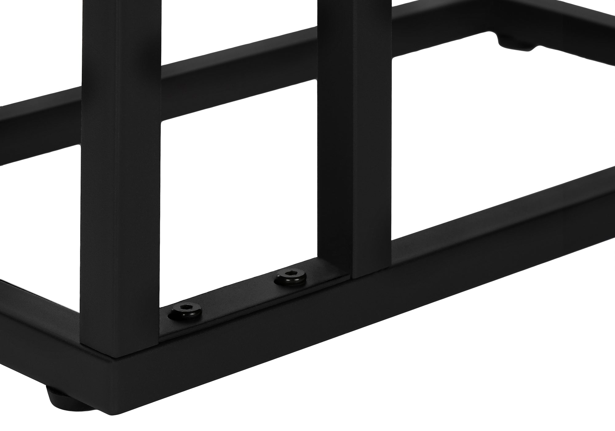 TABLE DE CHEVET - 25"H / MARBRE BLANC / METAL NOIR – I 3675.