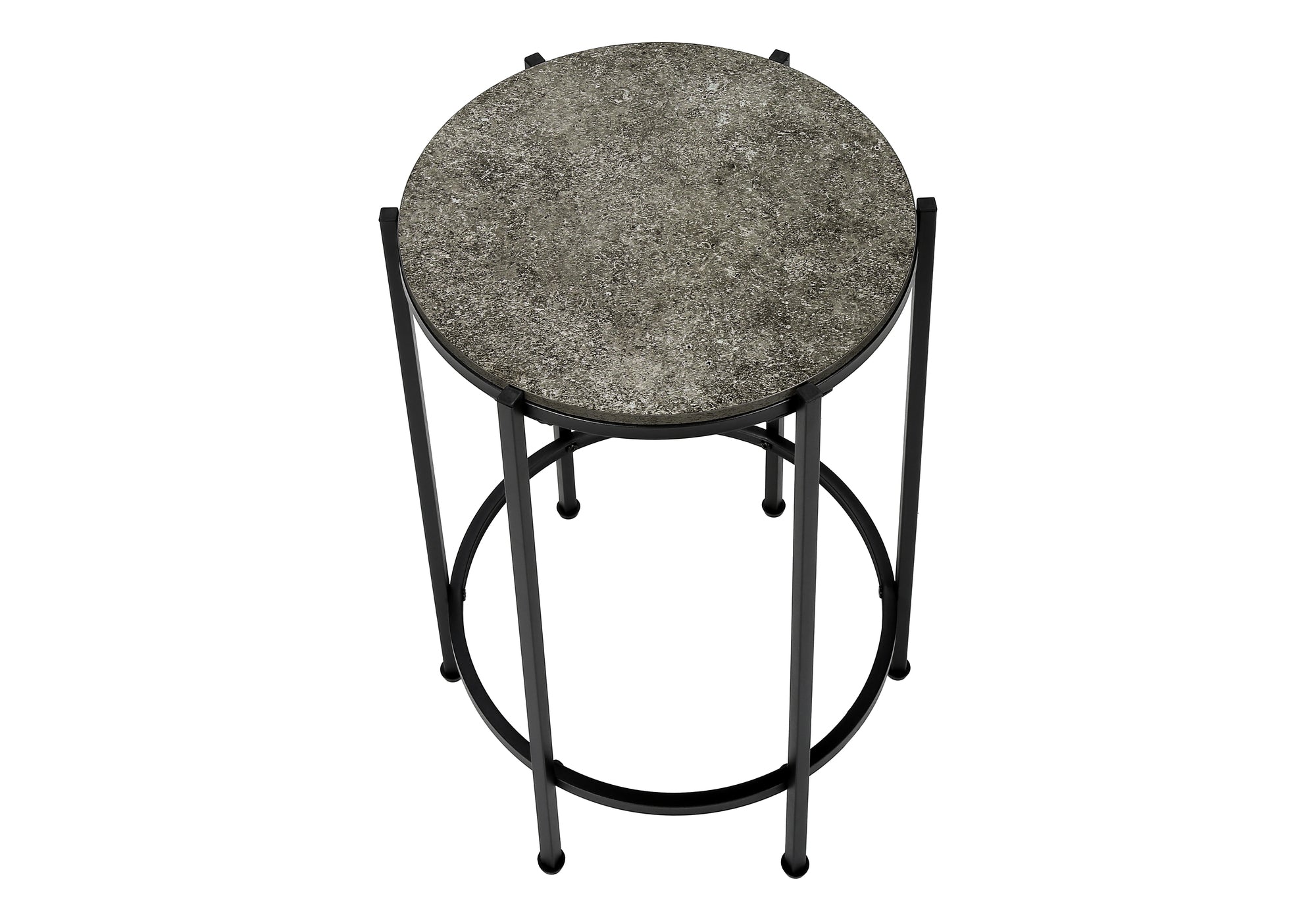 TABLE D'APPOINT - 24"H / BRONZE FONCE / METAL NOIR – I 3755