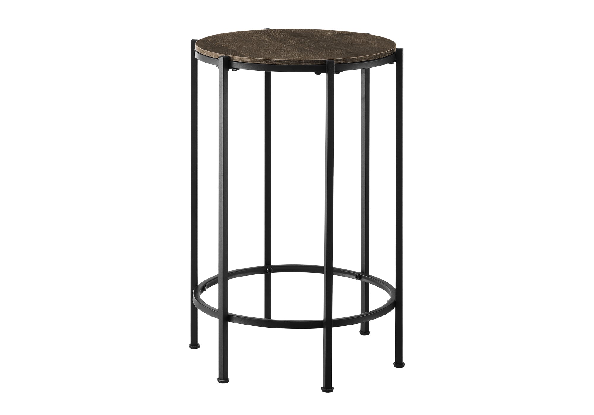 TABLE DE CHEVET - 24"H / CHENE FONCE / METAL NOIR – I 3756.