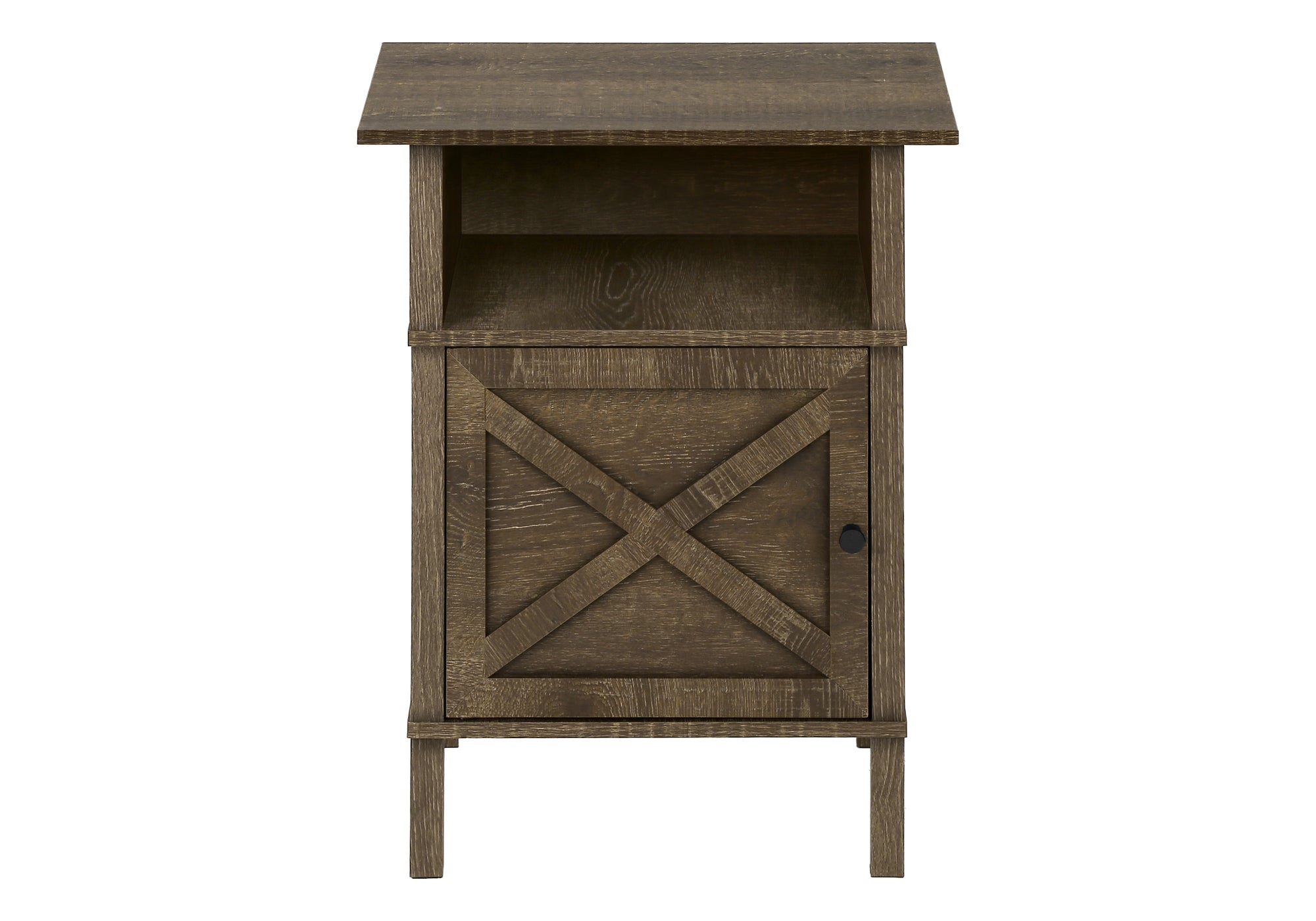 TABLE D'APPOINT - 24"H / CHENE FONCE / METAL NOIR – I 3811