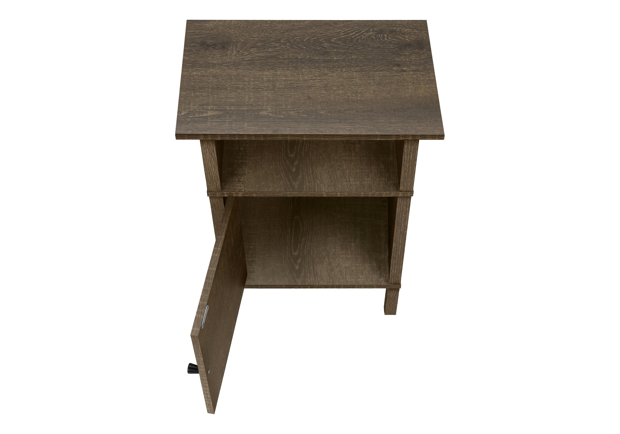 TABLE D'APPOINT - 24"H / CHENE FONCE / METAL NOIR – I 3811