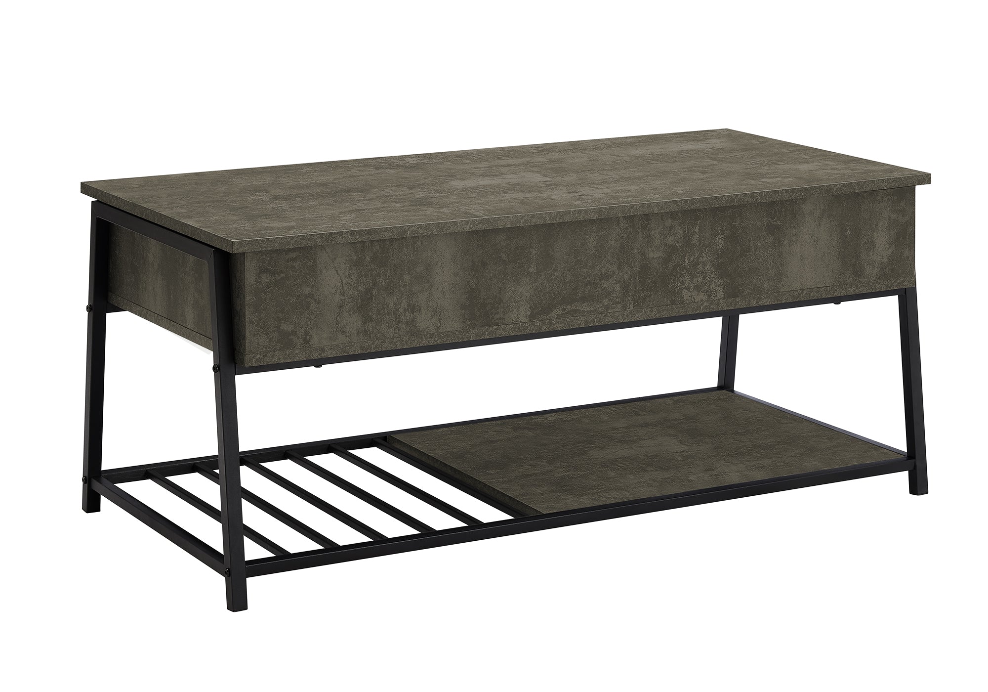 TABLE DE SALON - 42"L / DESSUS MONTANT BRONZE / METAL NOIR – I 3821