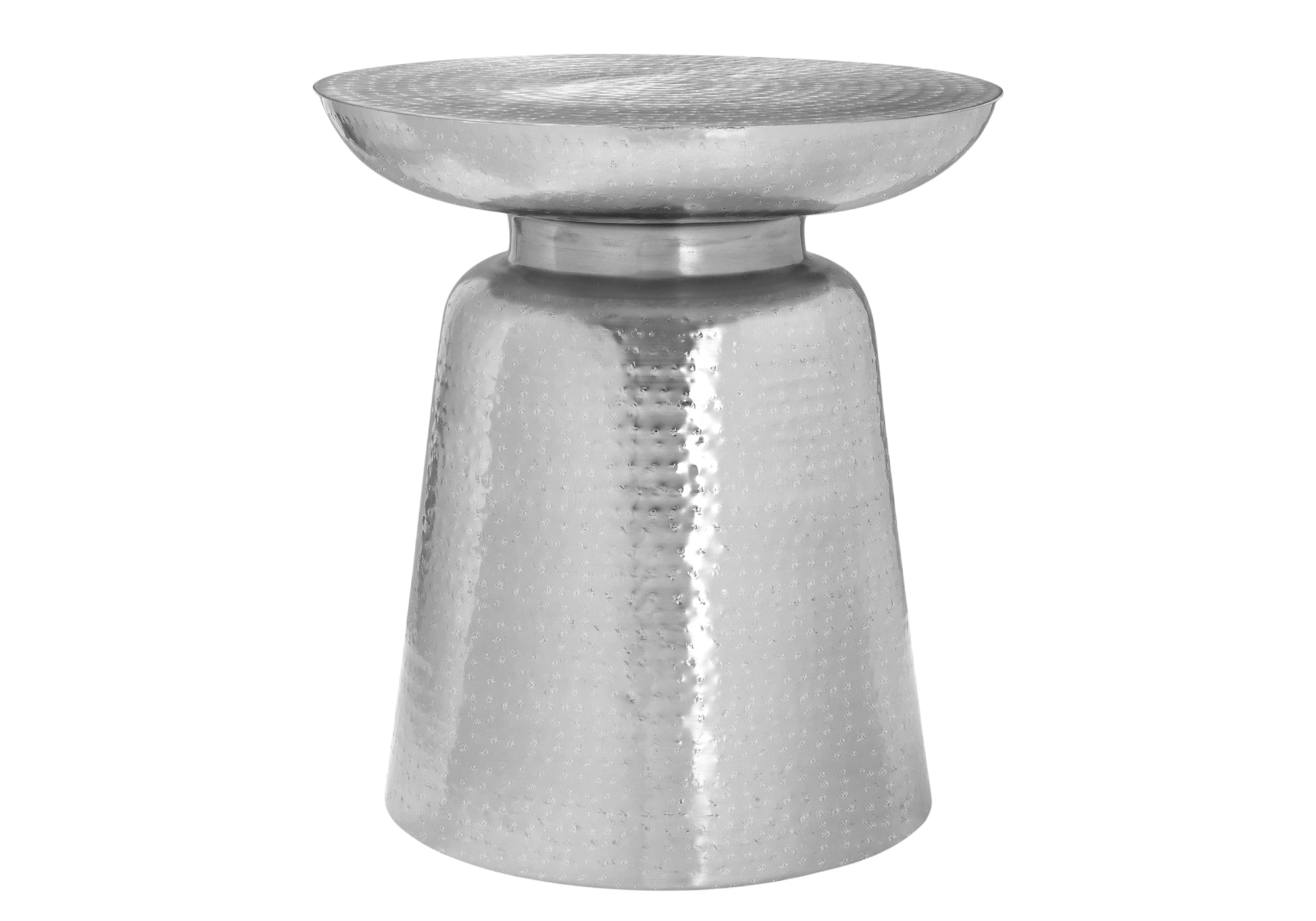 TABLE DE CHEVET - 22"H / TABLE DE BOUT DRUM METAL CHROME – I 3916.