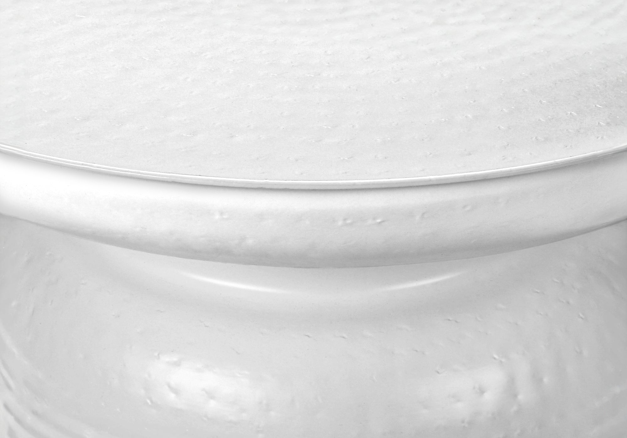 TABLE DE CHEVET - 22"H / TABLE DE BOUT DRUM METAL BLANC – I 3917.