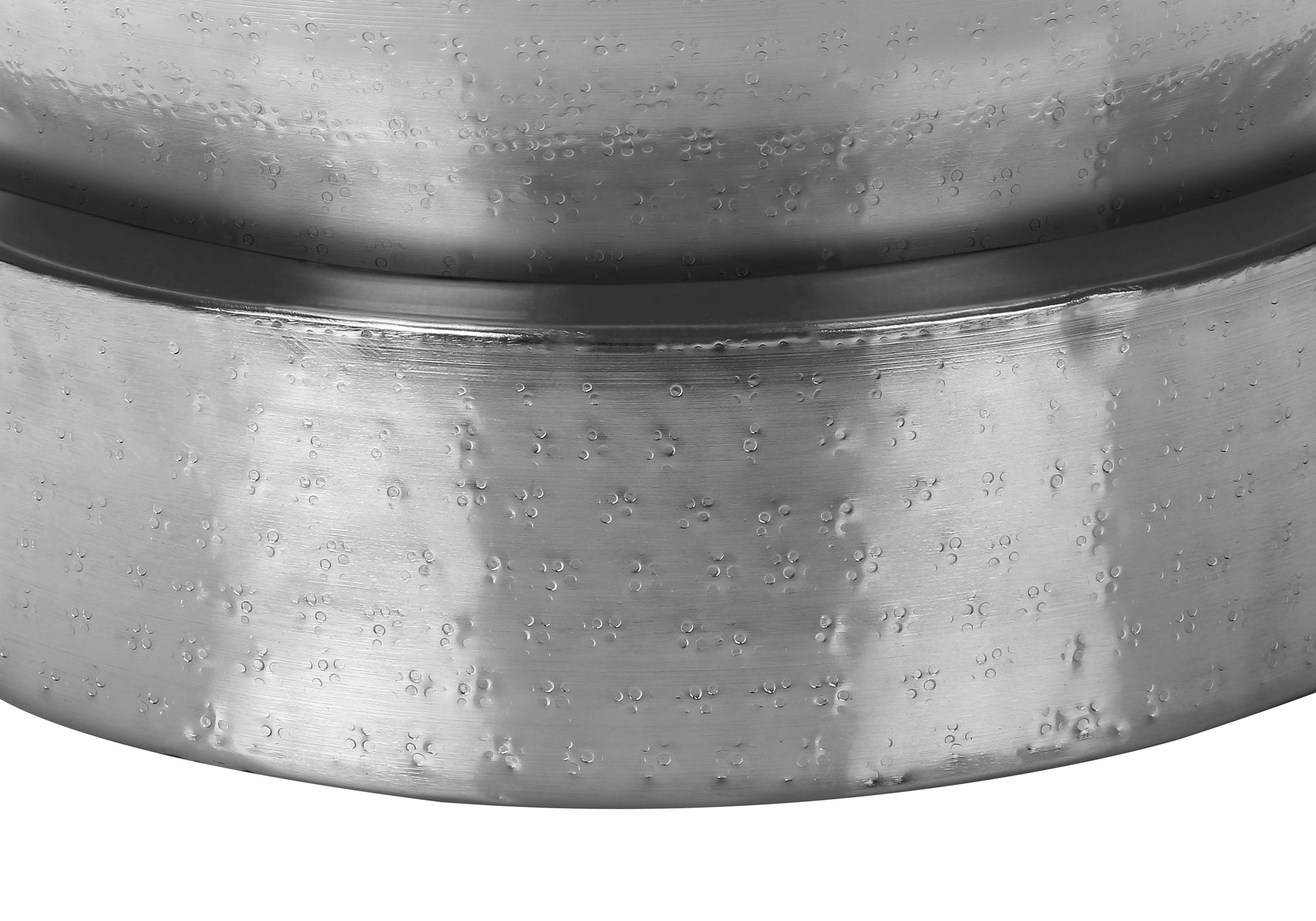 TABLE DE CHEVET - 22"H / TABLE DE BOUT DRUM METAL CHROME – I 3920.