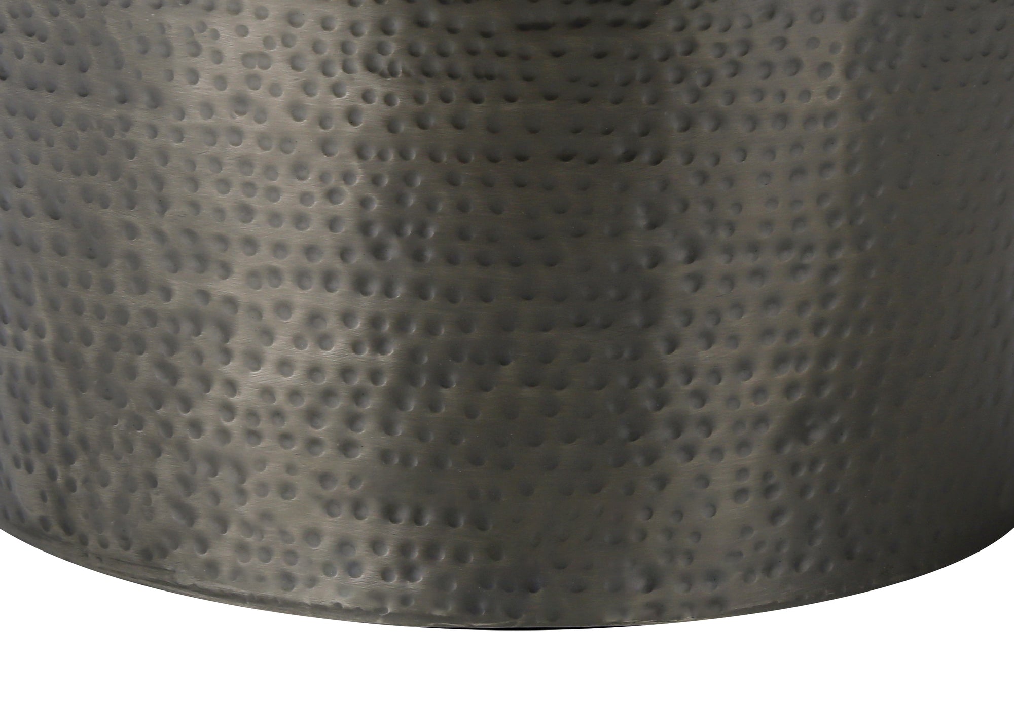 TABLE DE CHEVET - 22"H / TABLE DE BOUT DRUM METAL GRIS – I 3924.