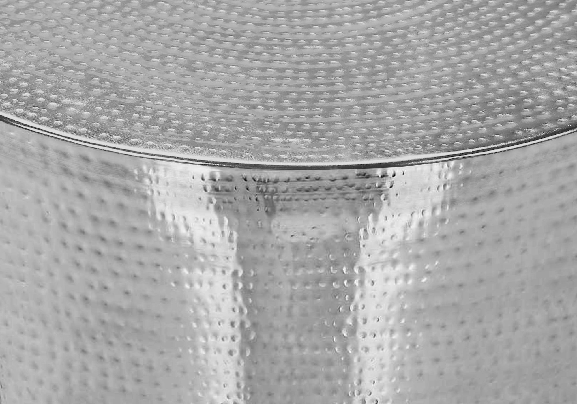 TABLE DE CHEVET - 22"H / TABLE DE BOUT DRUM METAL CHROME – I 3925.