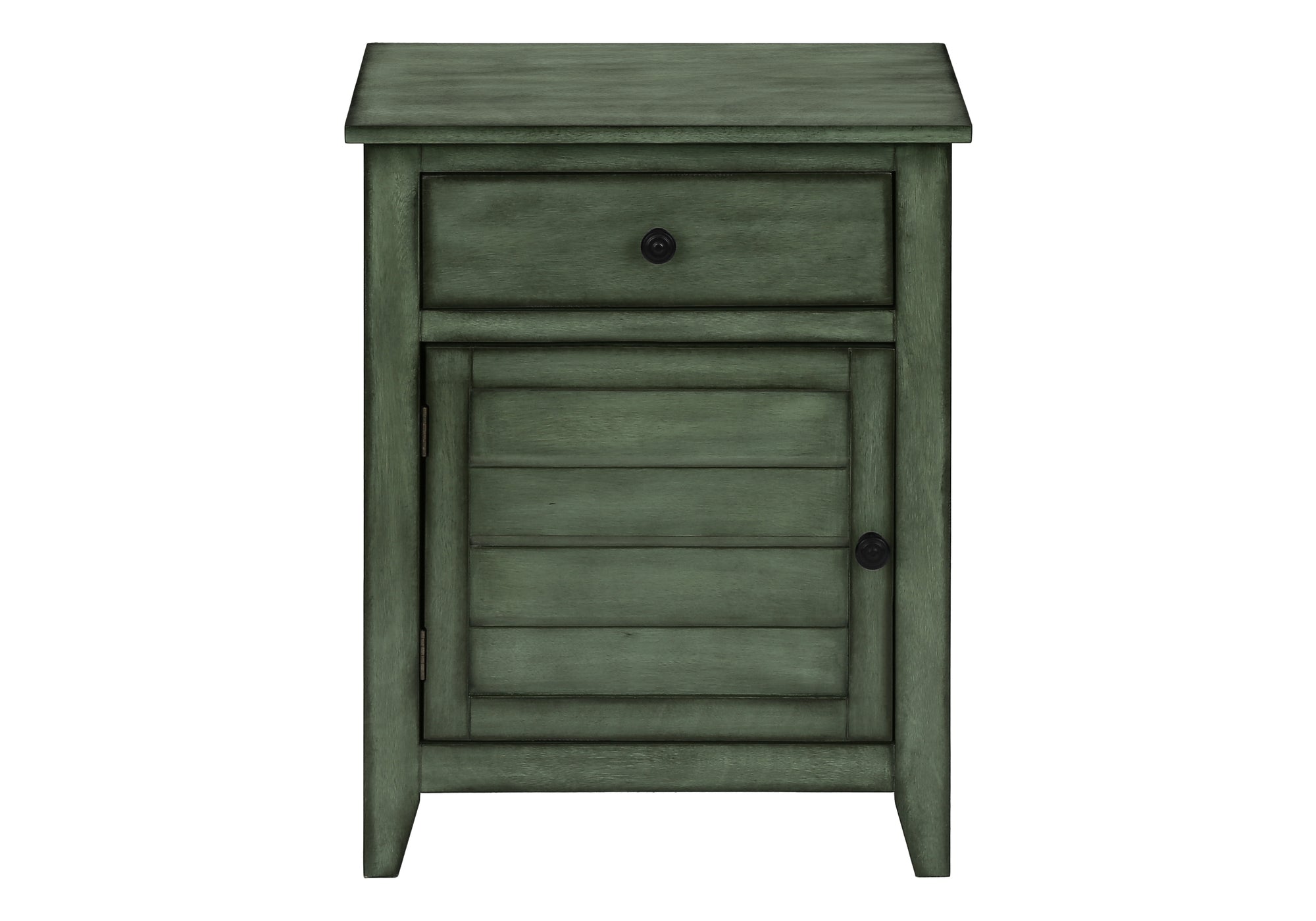TABLE DE CHEVET - 25"H / TABLE DE BOUT BOIS PLAQUE VERT – I 3948.