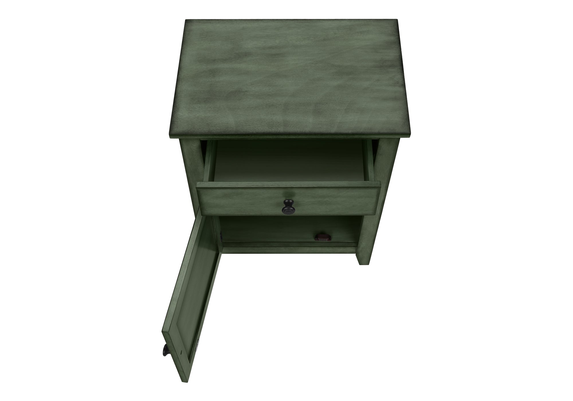 TABLE D'APPOINT - 25"H / TABLE DE BOUT BOIS PLAQUE VERT – I 3948