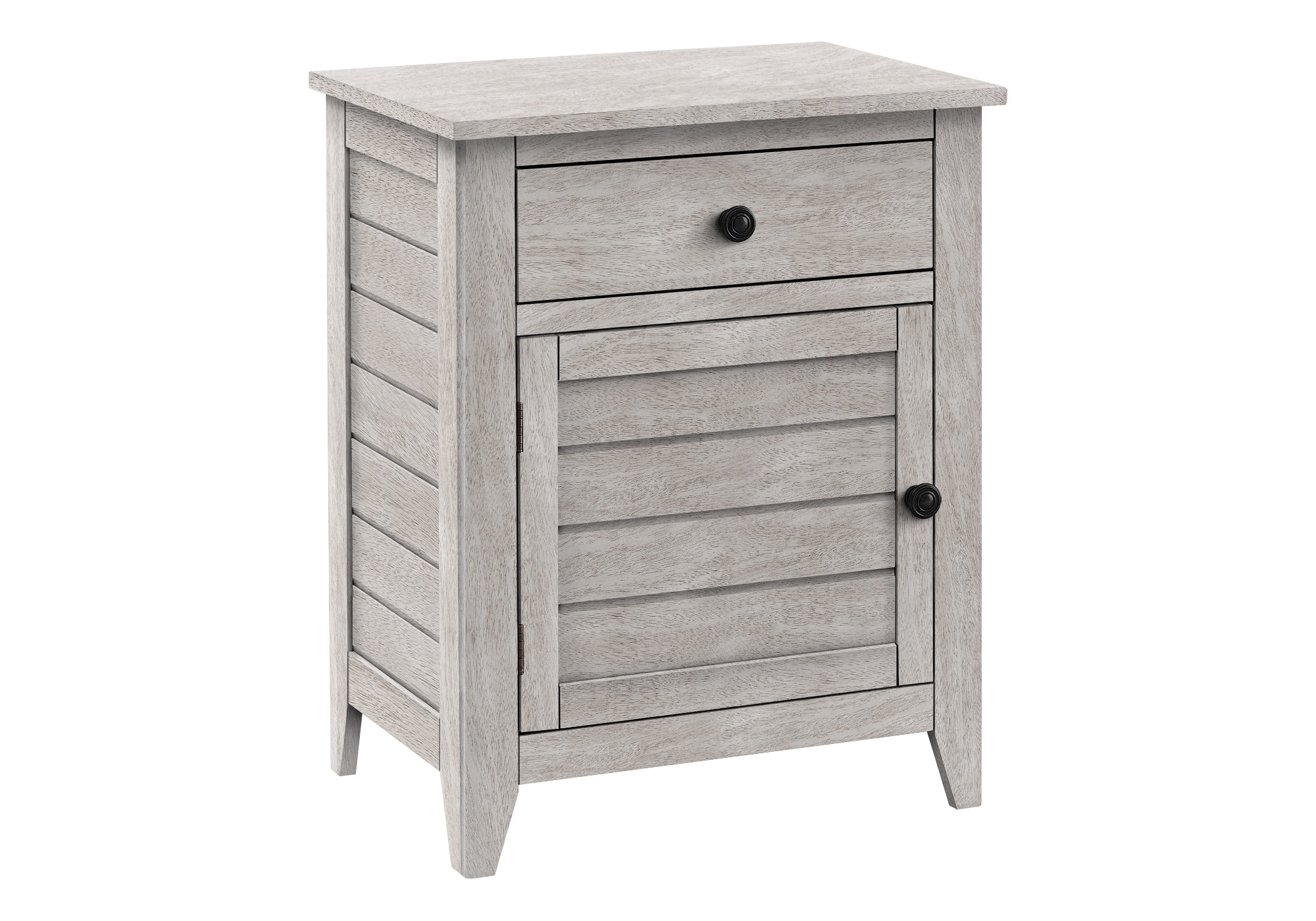 TABLE DE CHEVET - 25"H / TABLE DE BOUT BOIS PLAQUE GRIS – I 3950.