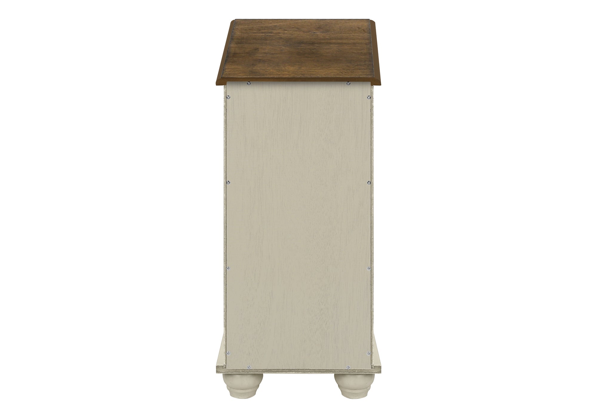 TABLE DE CHEVET - 24"H/BOIS PLAQUE BLANC ANTIQUE/ESPRESSO – I 3965.