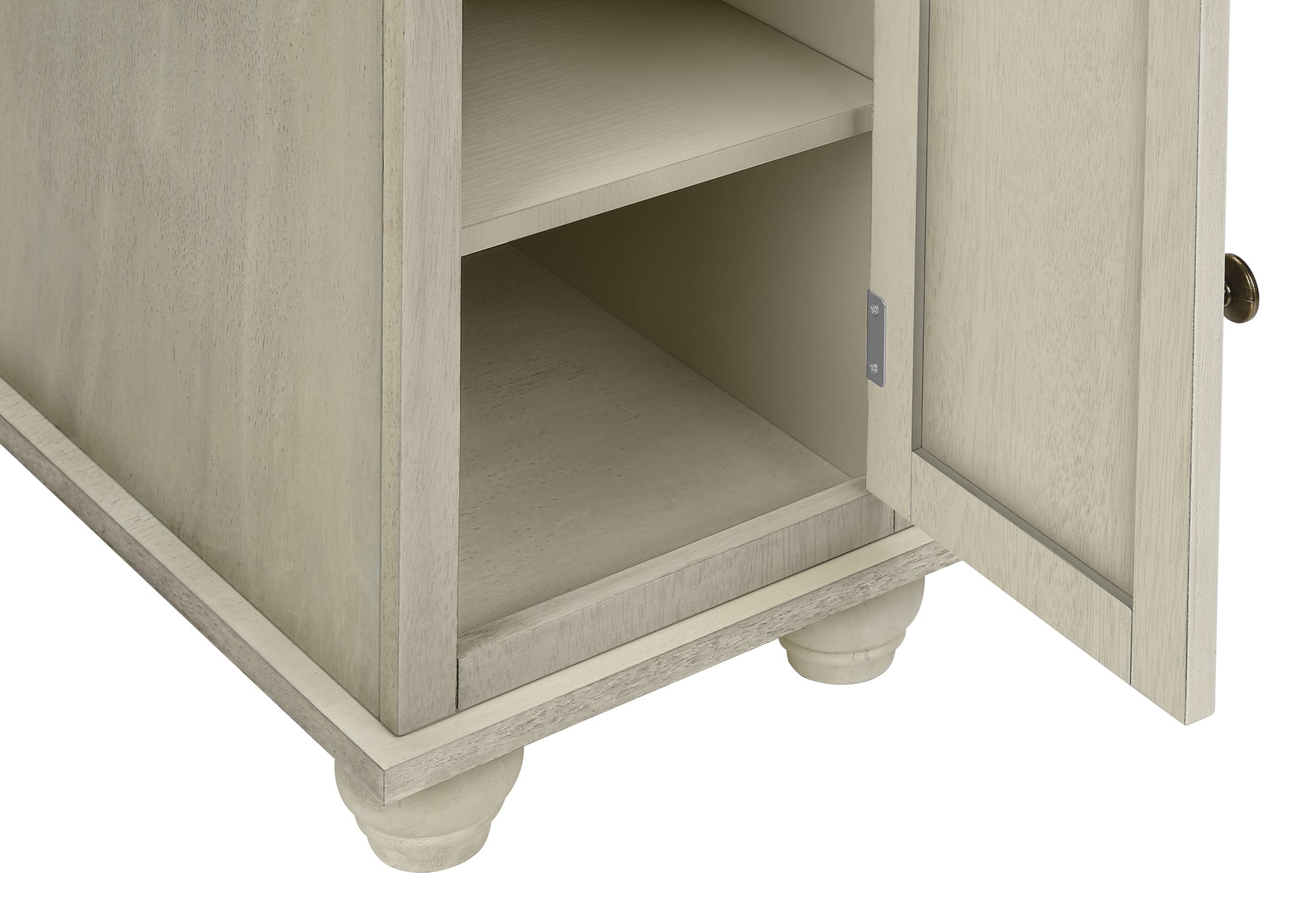 TABLE DE CHEVET - 24"H/BOIS PLAQUE BLANC ANTIQUE/ESPRESSO – I 3965.