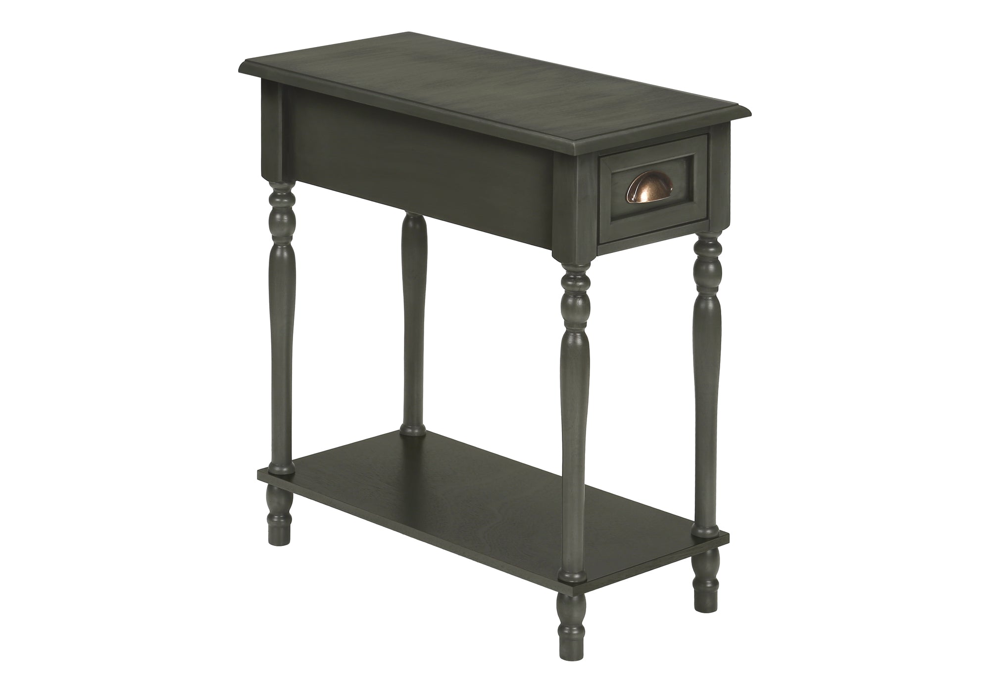 TABLE DE CHEVET - 24"H / BOIS PLAQUE VERT FONCE – I 3968.