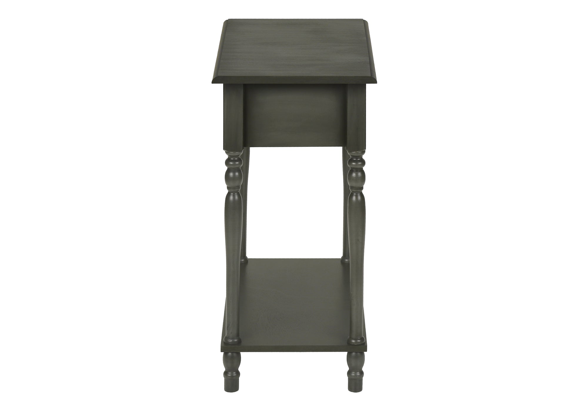 TABLE DE CHEVET - 24"H / BOIS PLAQUE VERT FONCE – I 3968.