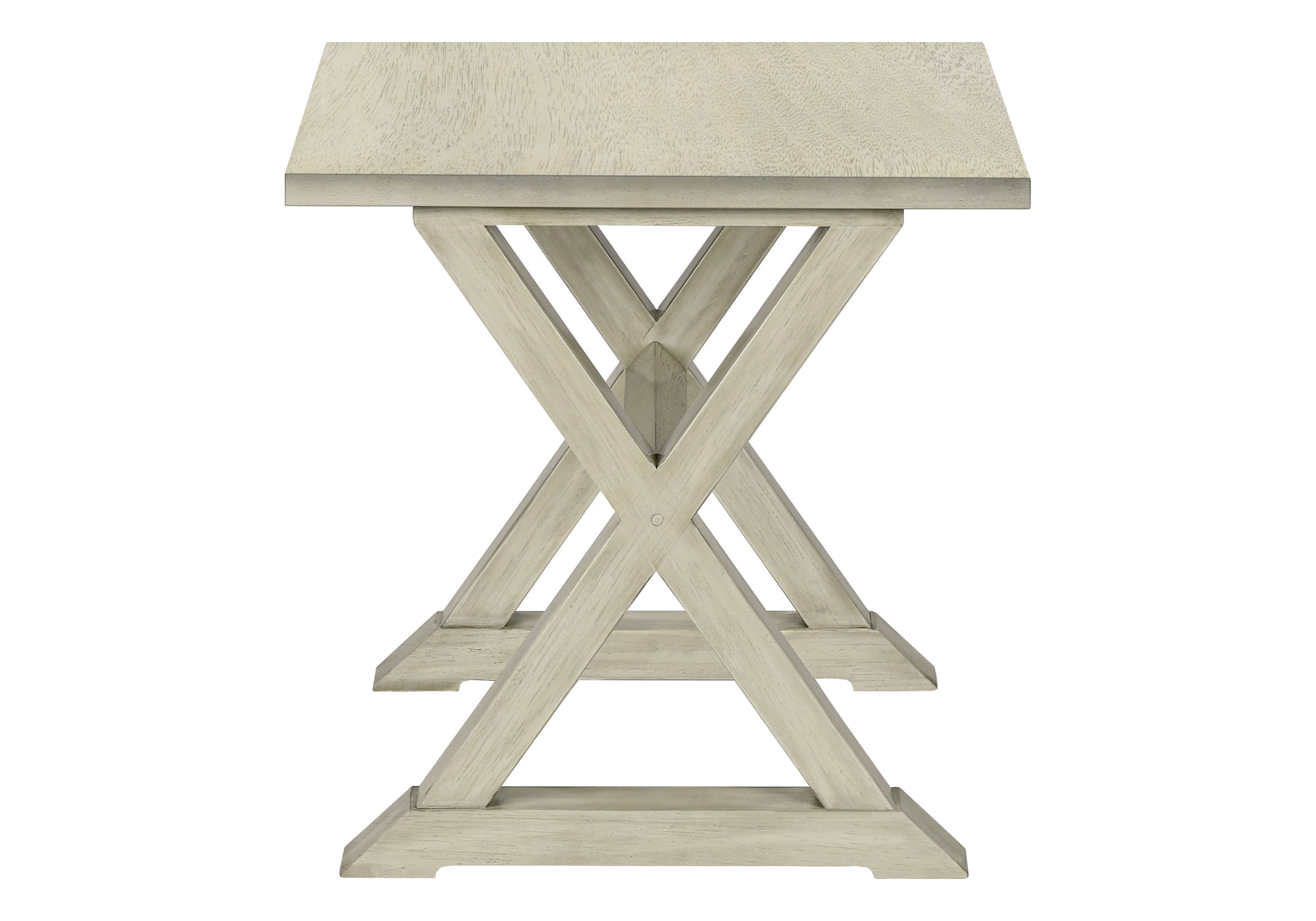 TABLE D'APPOINT - 24"H/ BOIS PLAQUE BLANC ANTIQUE – I 3989