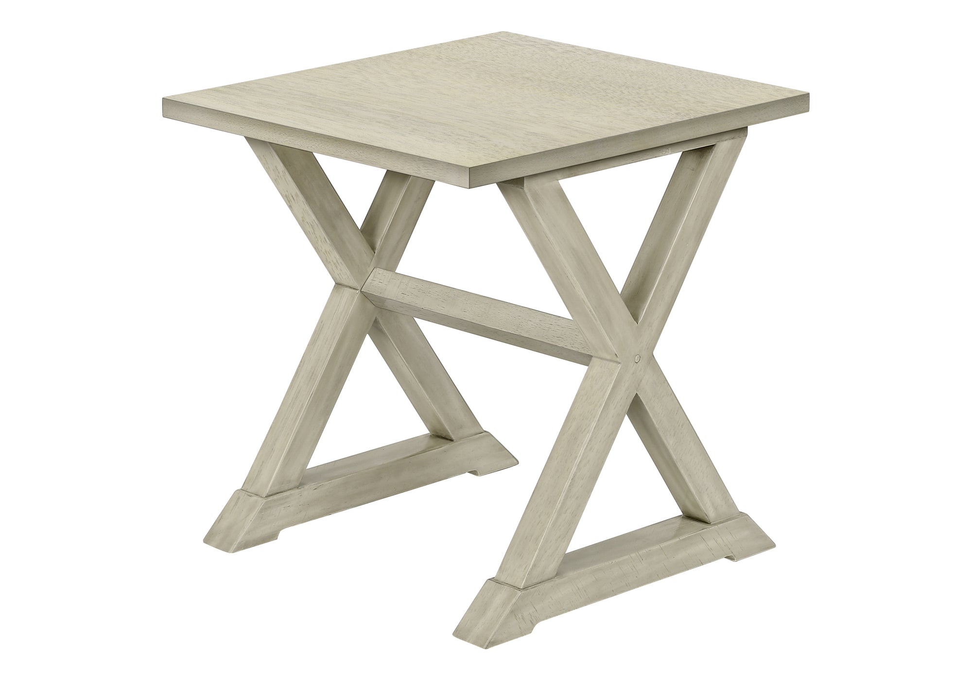 TABLE D'APPOINT - 24"H/ BOIS PLAQUE BLANC ANTIQUE – I 3989
