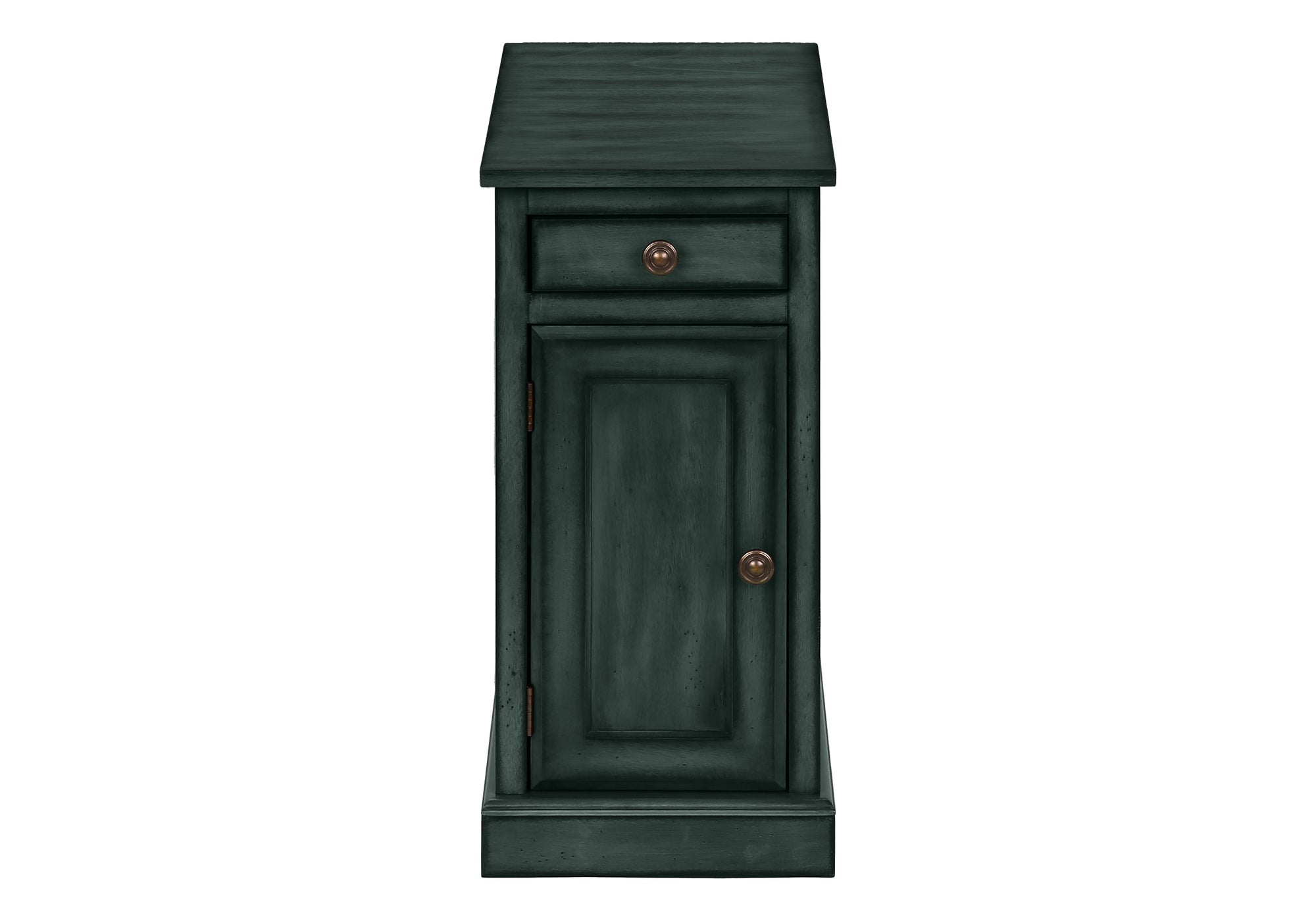 TABLE DE CHEVET - 24"H / TABLE DE BOUT BOIS PLAQUE BLEU – I 3992.