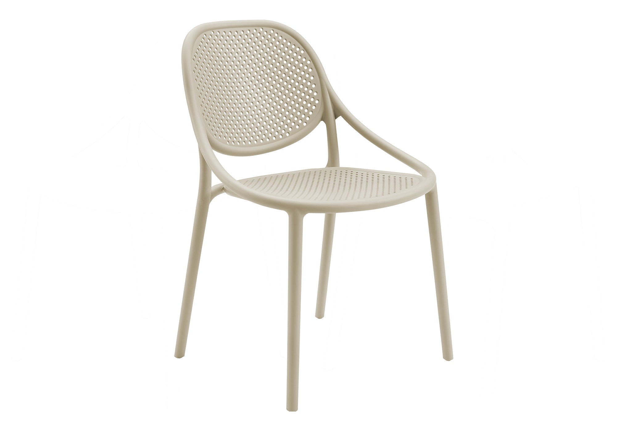 CHAISE D’EXTERIEUR - FAUTEUIL EMPILABLE TAUPE / 4PCS – I 4017