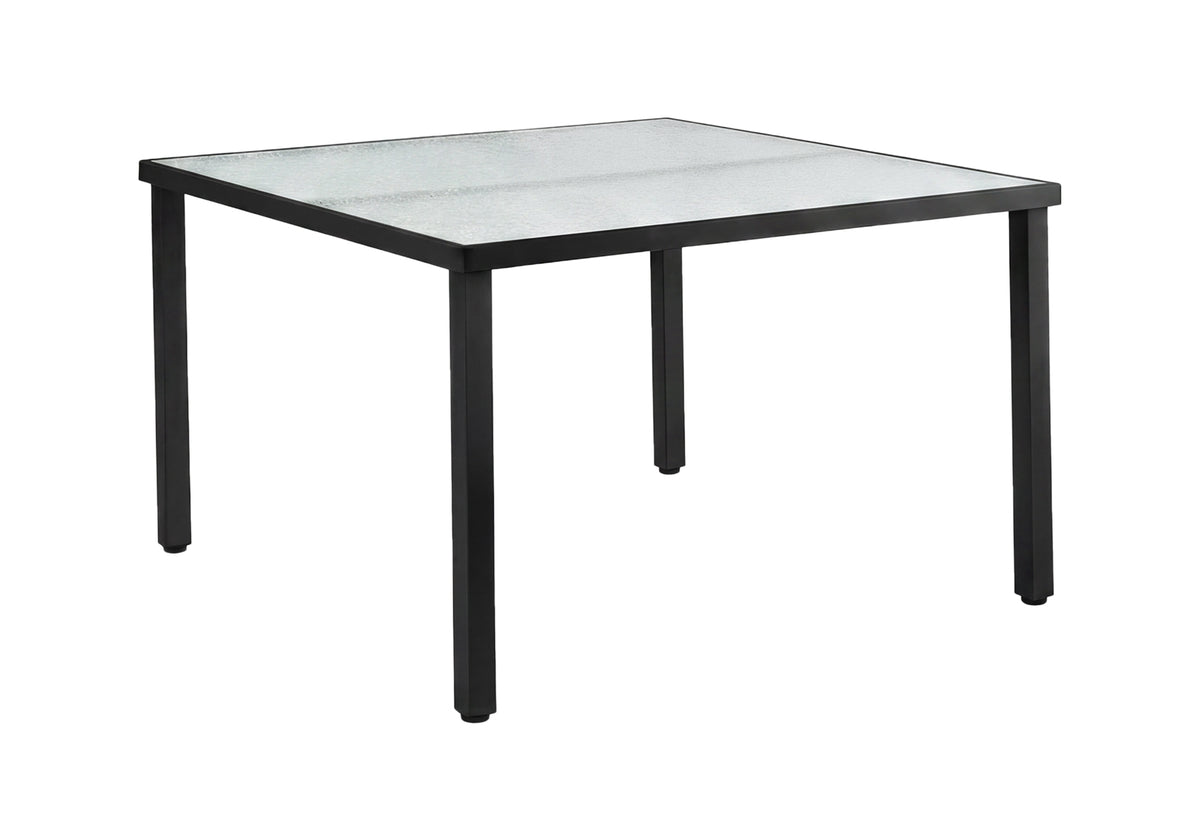 TABLE D’EXTERIEUR - 48" X 48" METAL NOIR AVEC VERRE TREMPE – I 4057