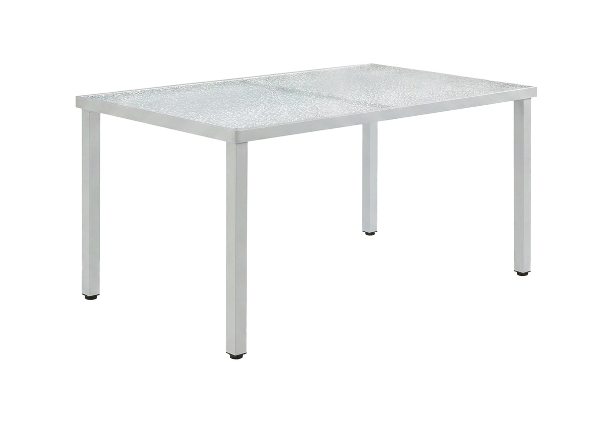 TABLE D’EXTERIEUR - 36" X 60" METAL GRIS AVEC VERRE TREMPE – I 4061
