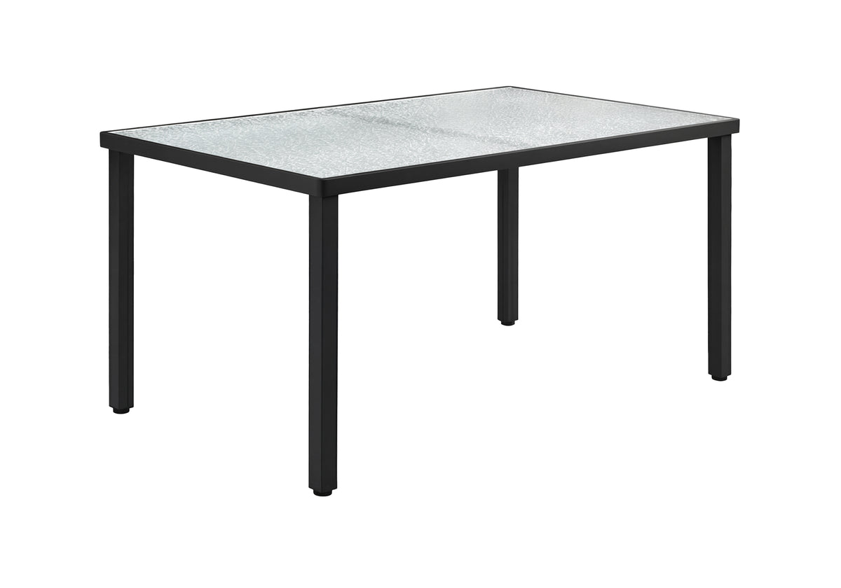 TABLE D’EXTERIEUR - 36" X 60" METAL NOIR AVEC VERRE TREMPE – I 4062