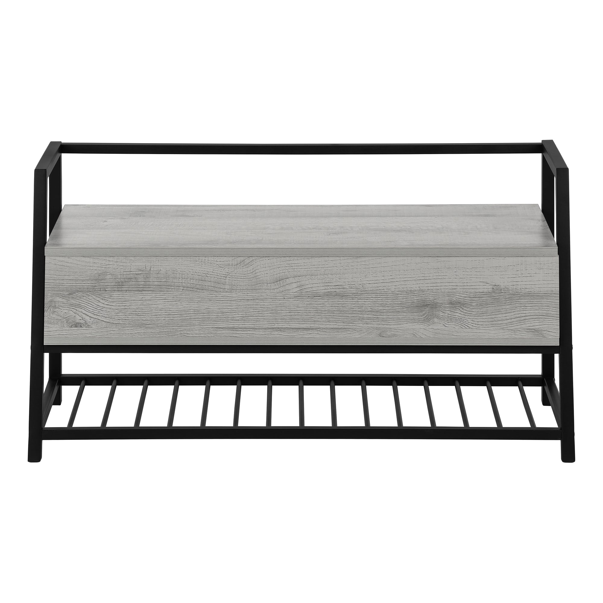 BANC - 42"L / RANGEMENT GRIS / METAL NOIR – I 4500.