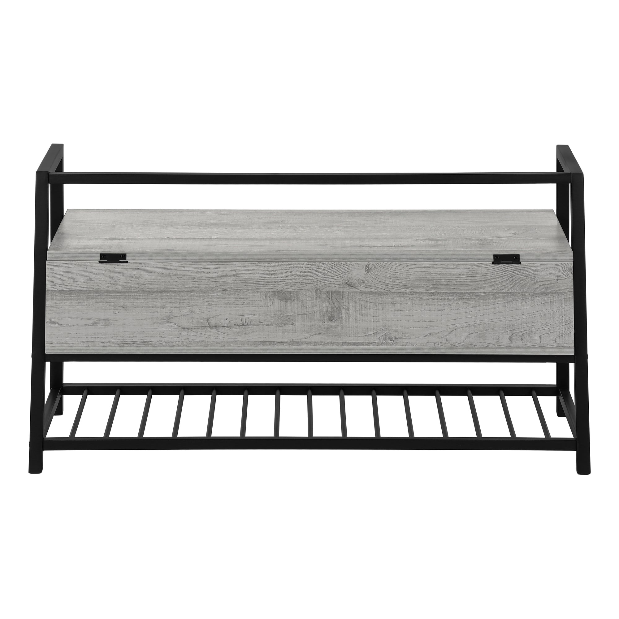 BANC - 42"L / RANGEMENT GRIS / METAL NOIR – I 4500.