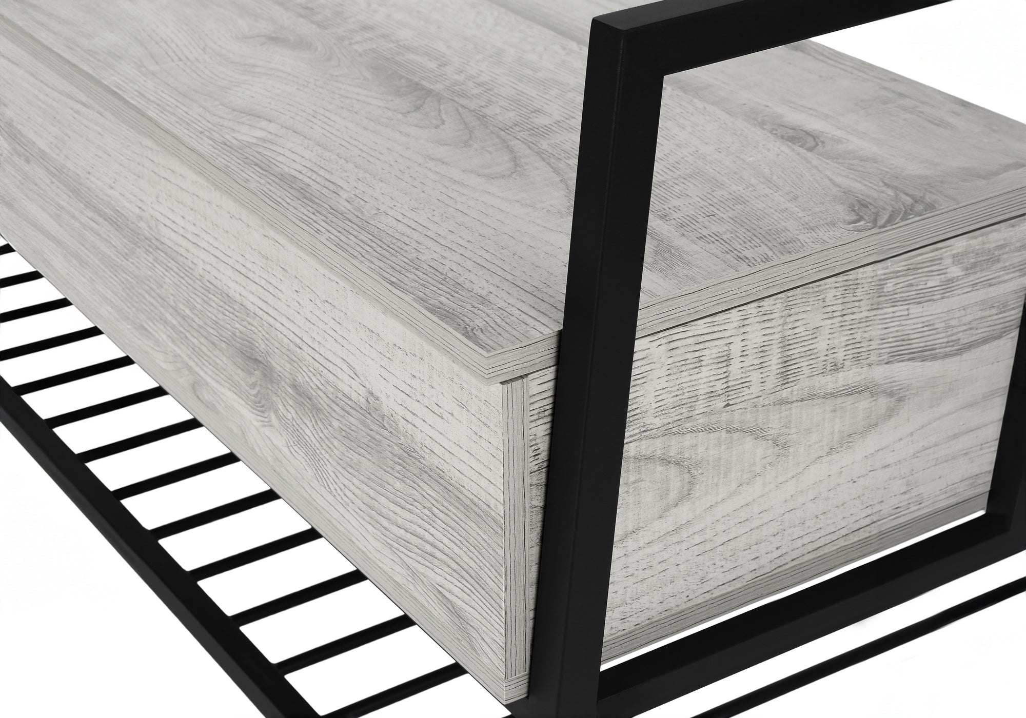 BANC - 42"L / RANGEMENT GRIS / METAL NOIR – I 4500.