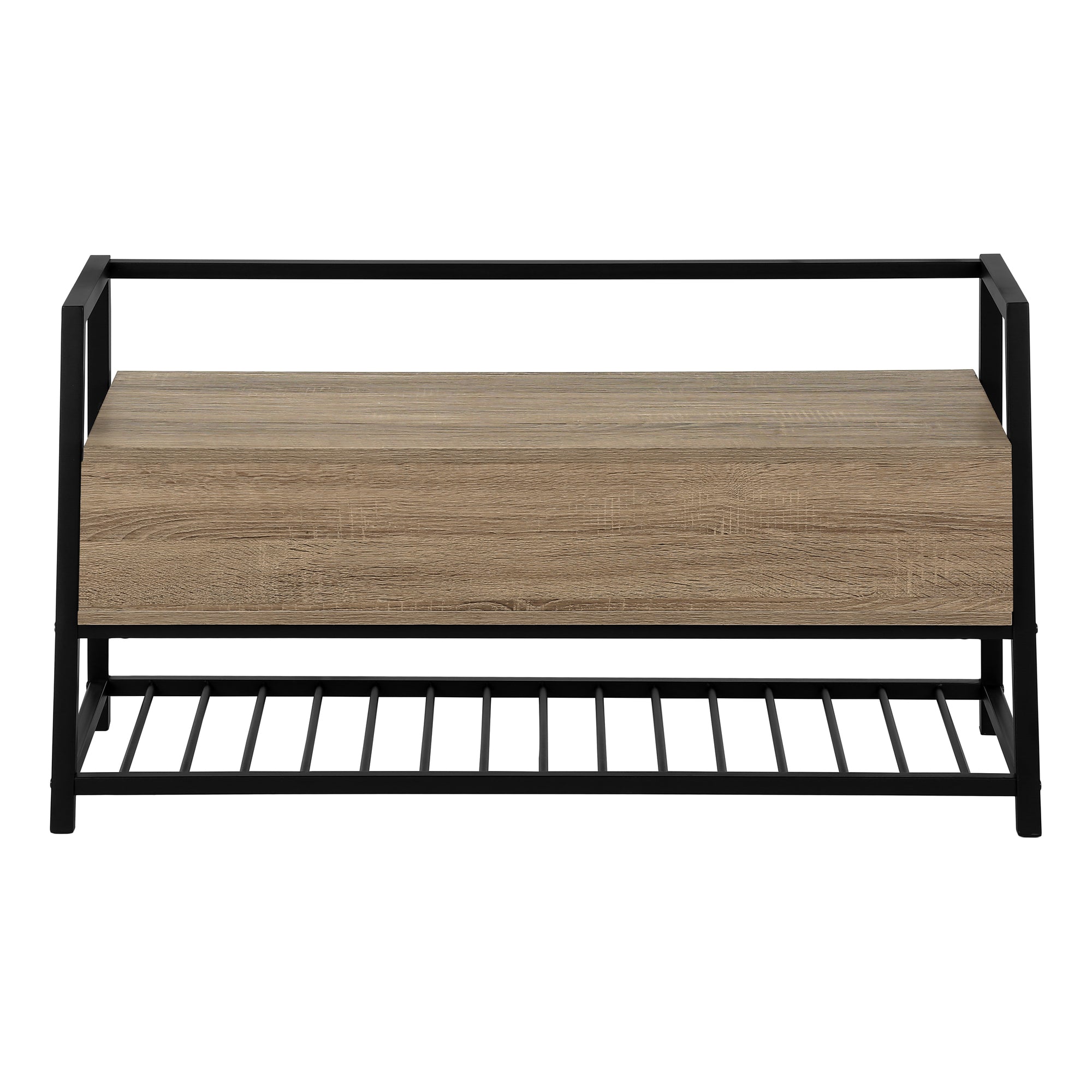 BANC - 42"L / RANGEMENT TAUPE FONCE / METAL NOIR – I 4501.