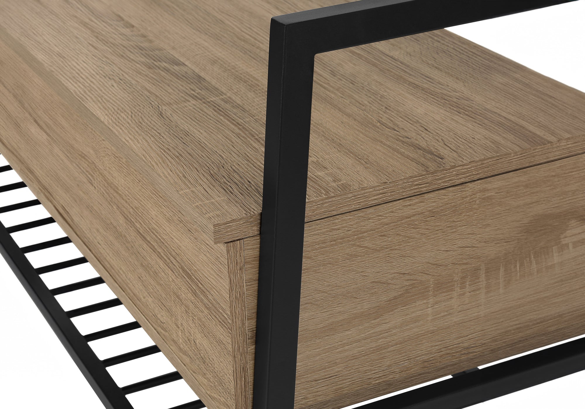 BANC - 42"L / RANGEMENT TAUPE FONCE / METAL NOIR – I 4501.