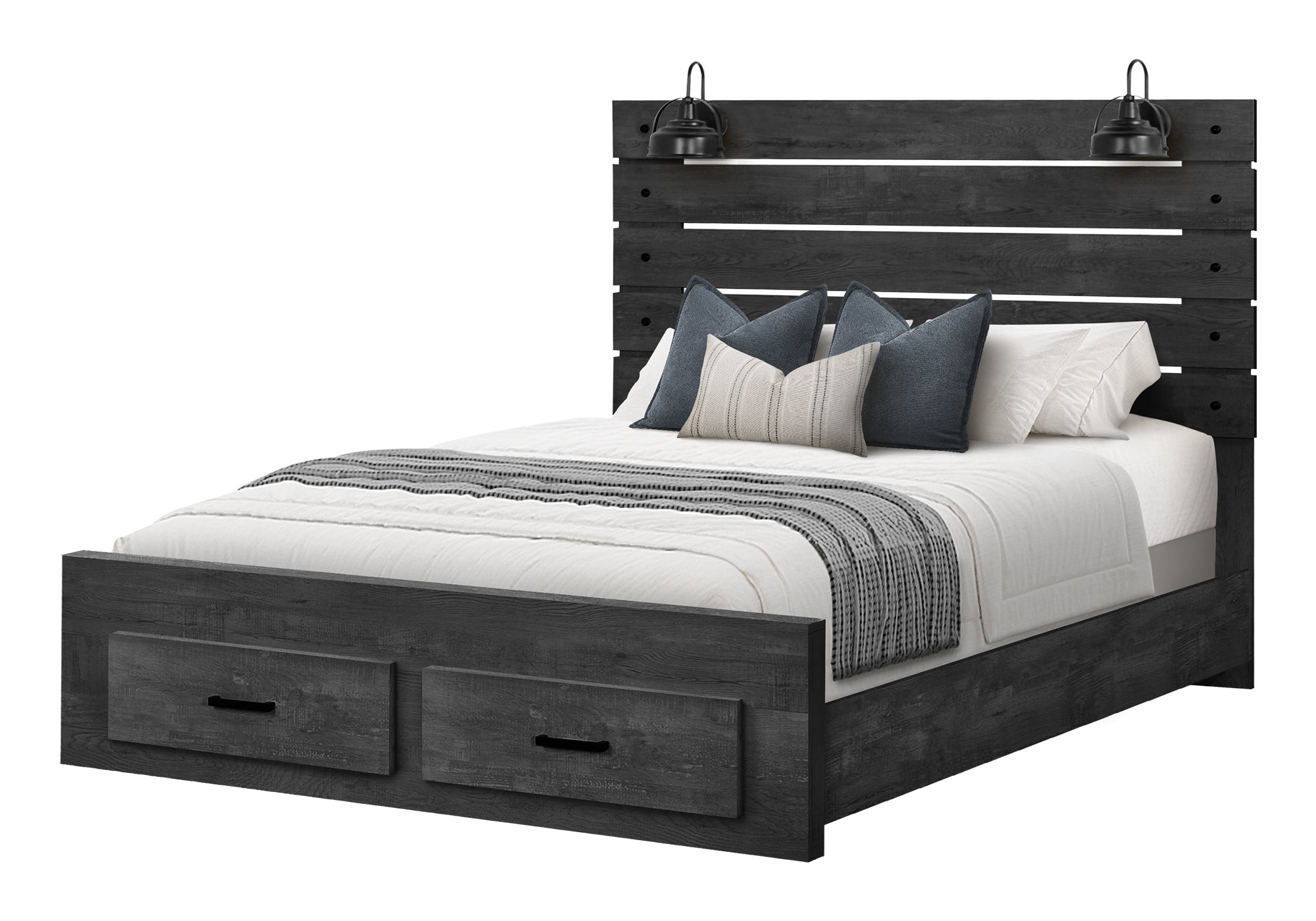 CHAMBRE A COUCHER - LIT QUEEN / GRIS GRAPHITE / USB – I 5217Q