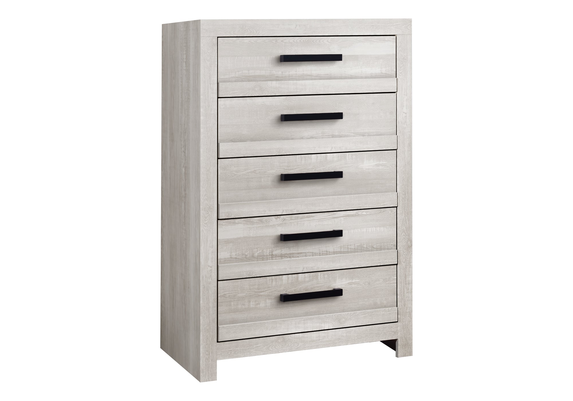 CHAMBRE A COUCHER - COMMODE 5 TIROIRS / FAUX BOIS GRIS – I 5284