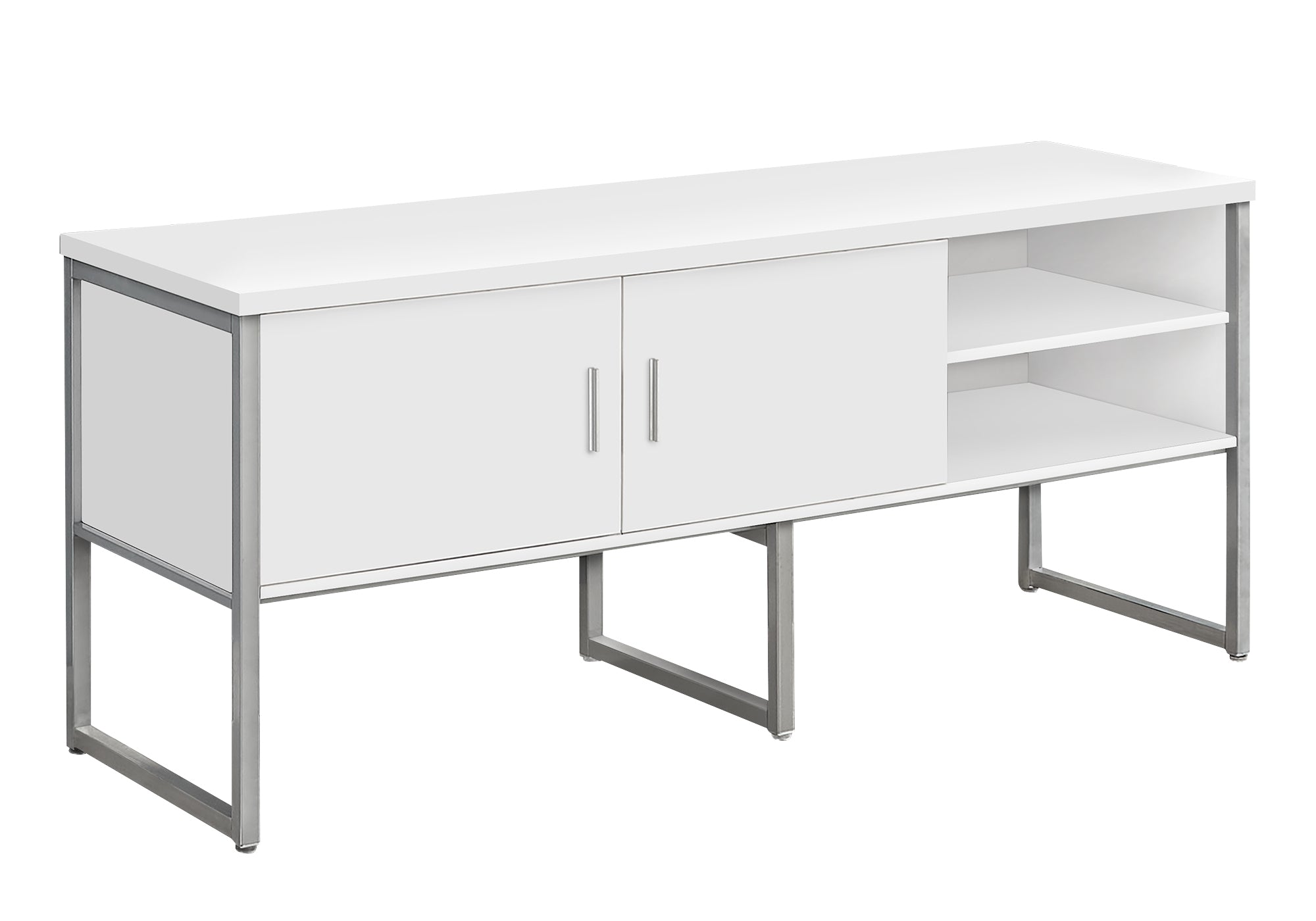 CREDENCE DE BUREAU - 72"L BLANC / ARGENT QUALITE COMMERCIALE – I 7727