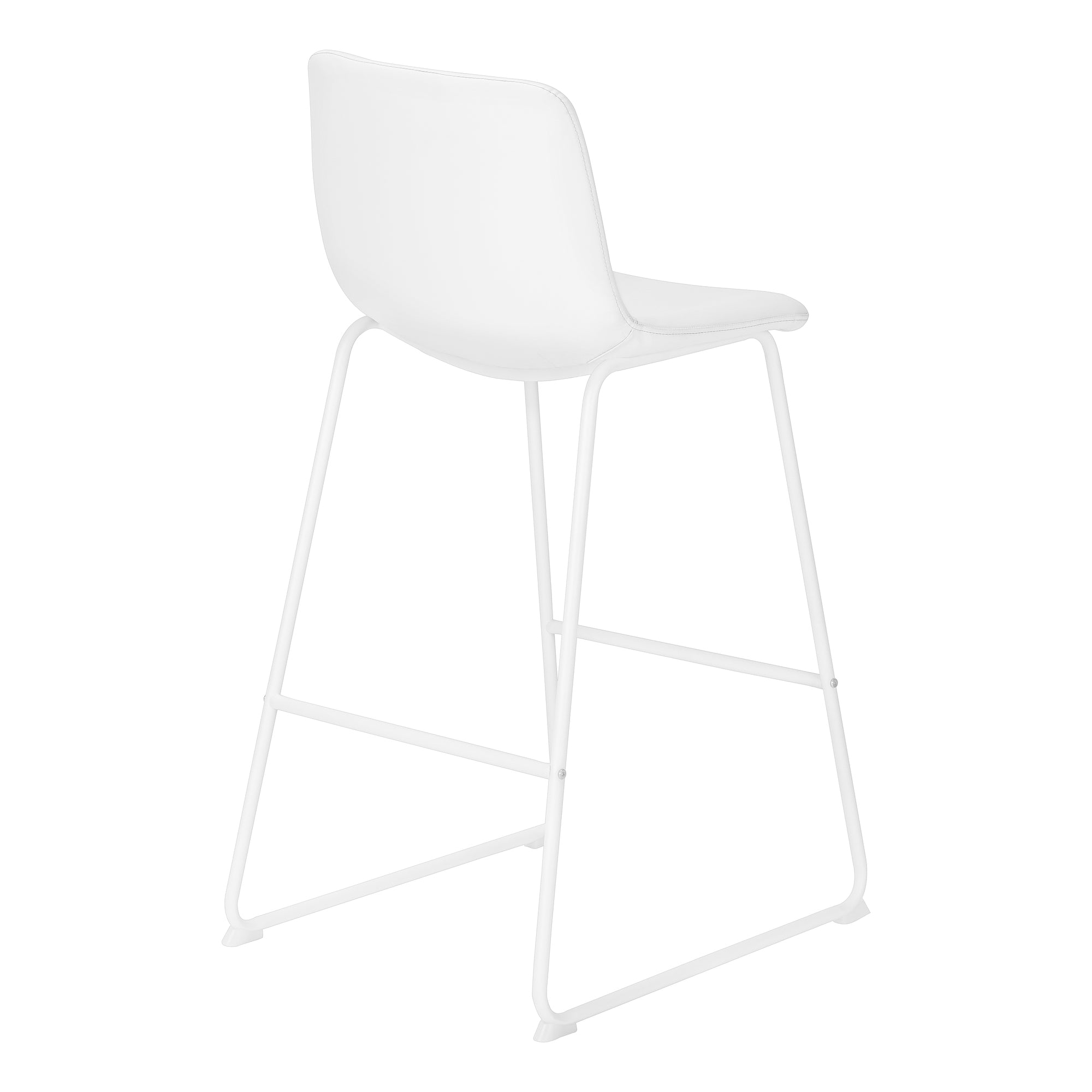 TABOURET DE BAR - 40"H / SIMILI-CUIR BLANC / METAL BLANC – I 7750