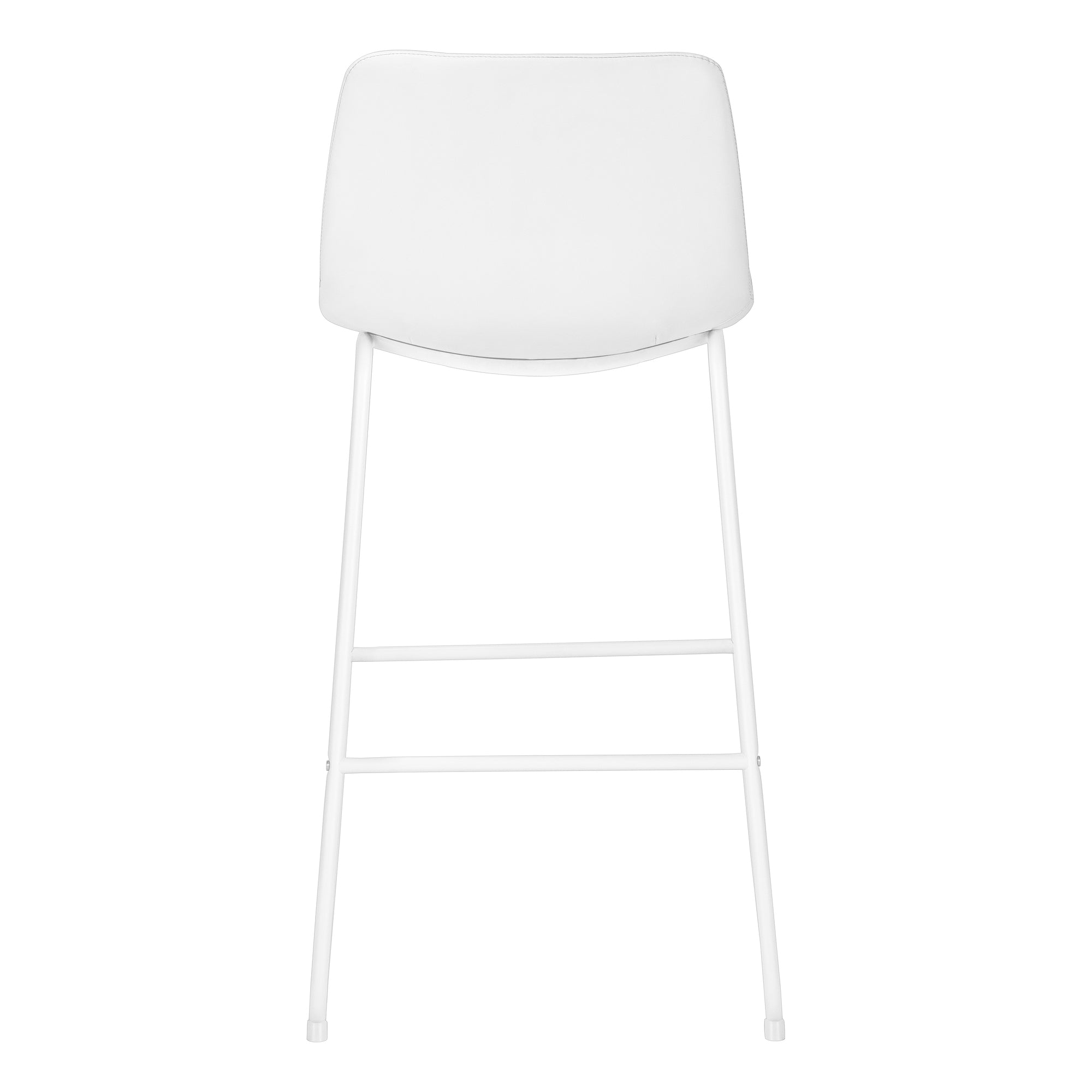 TABOURET DE BAR - 40"H / SIMILI-CUIR BLANC / METAL BLANC – I 7750