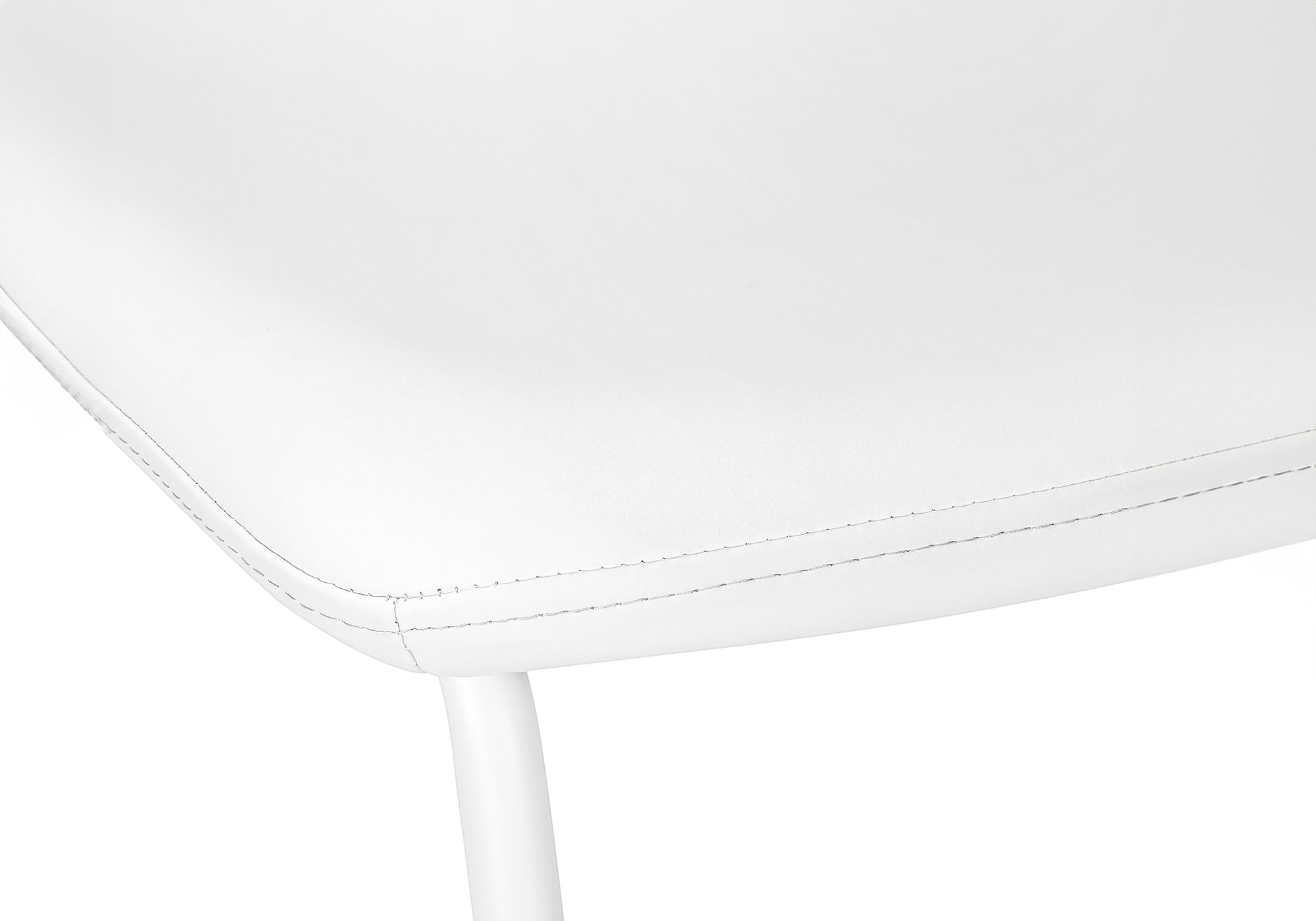 TABOURET DE BAR - 40"H / SIMILI-CUIR BLANC / METAL BLANC – I 7750