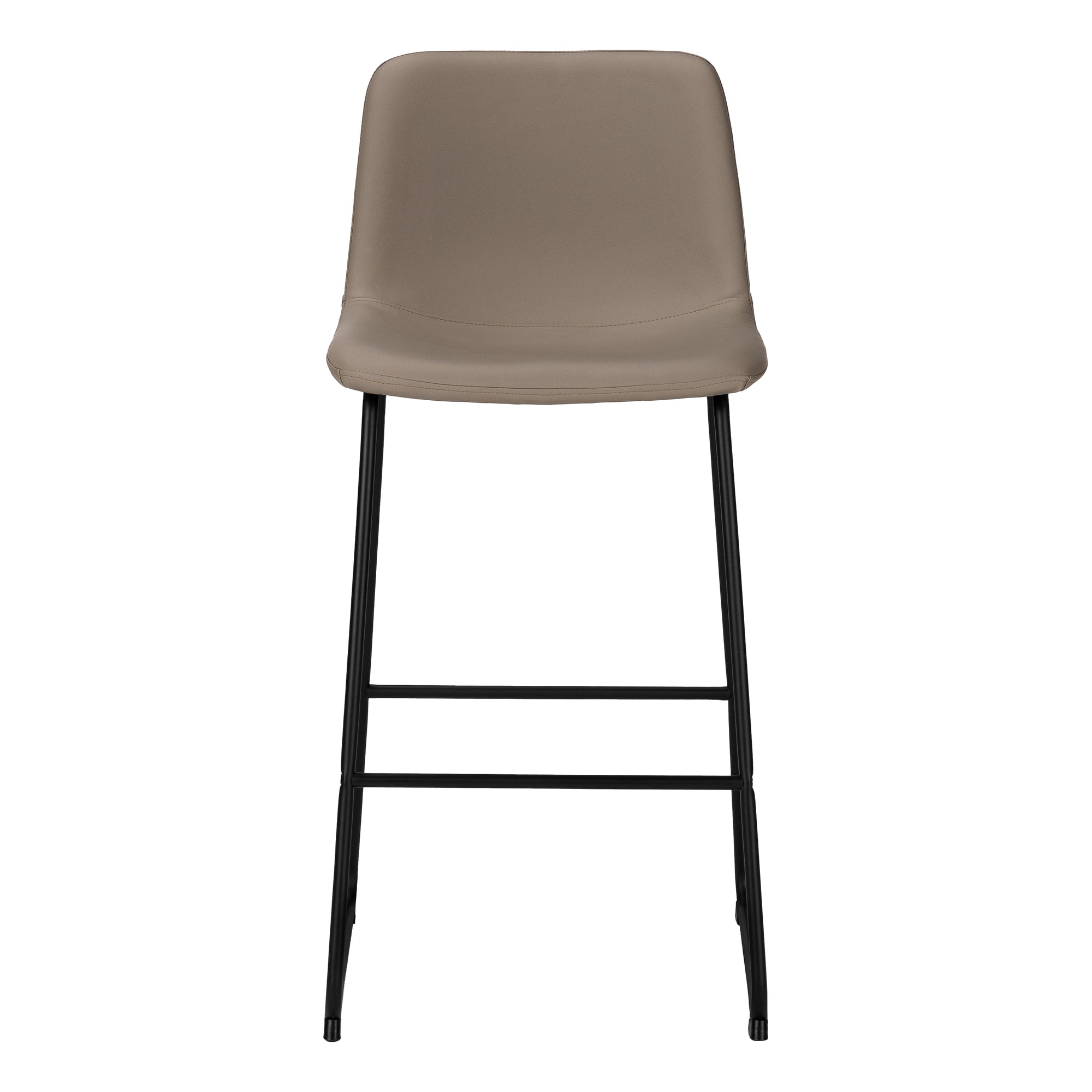 TABOURET DE BAR - 40"H / SIMILI-CUIR TAUPE / METAL NOIR – I 7751