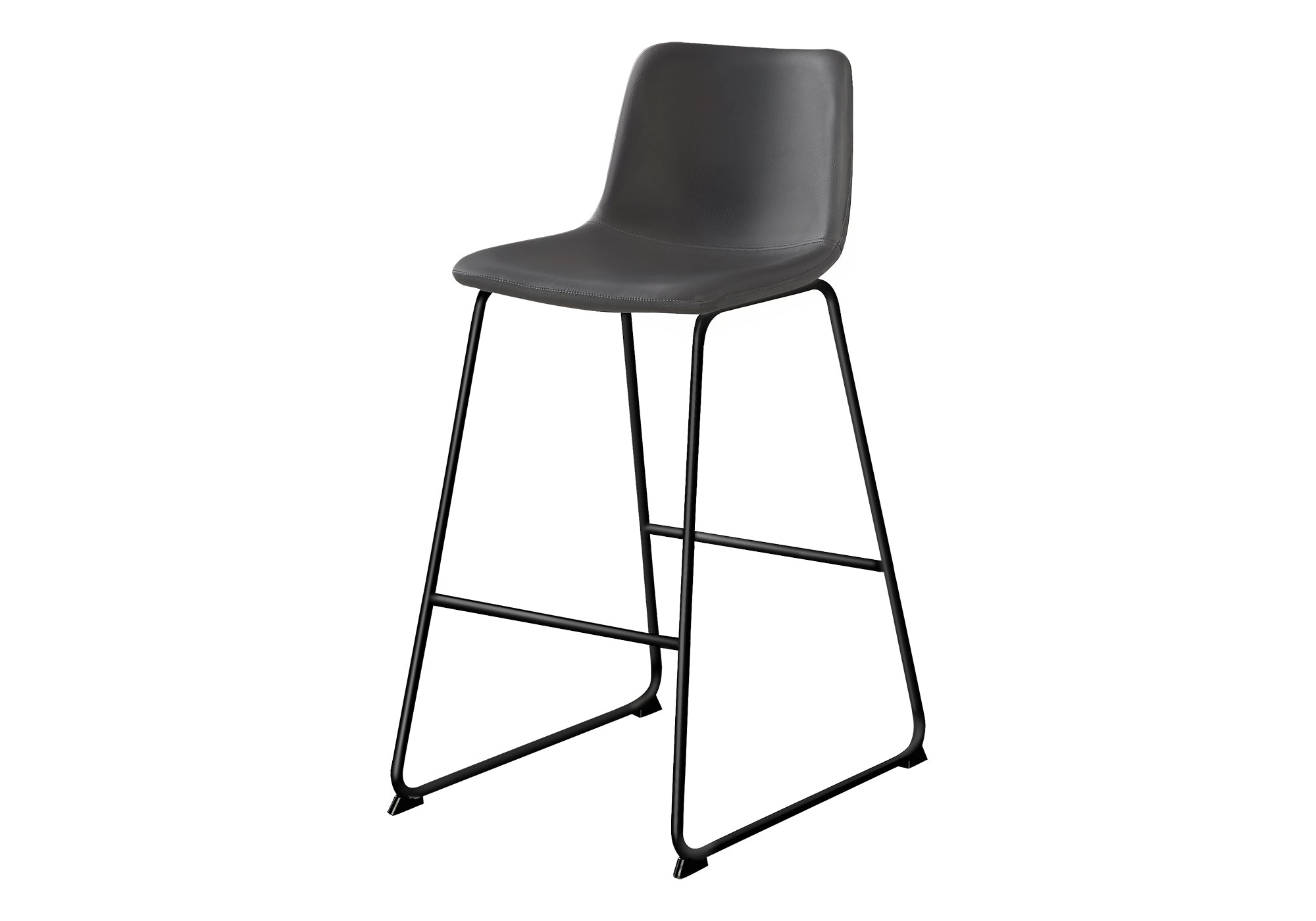 TABOURET DE BAR - 40"H / SIMILI-CUIR GRIS / METAL NOIR – I 7752