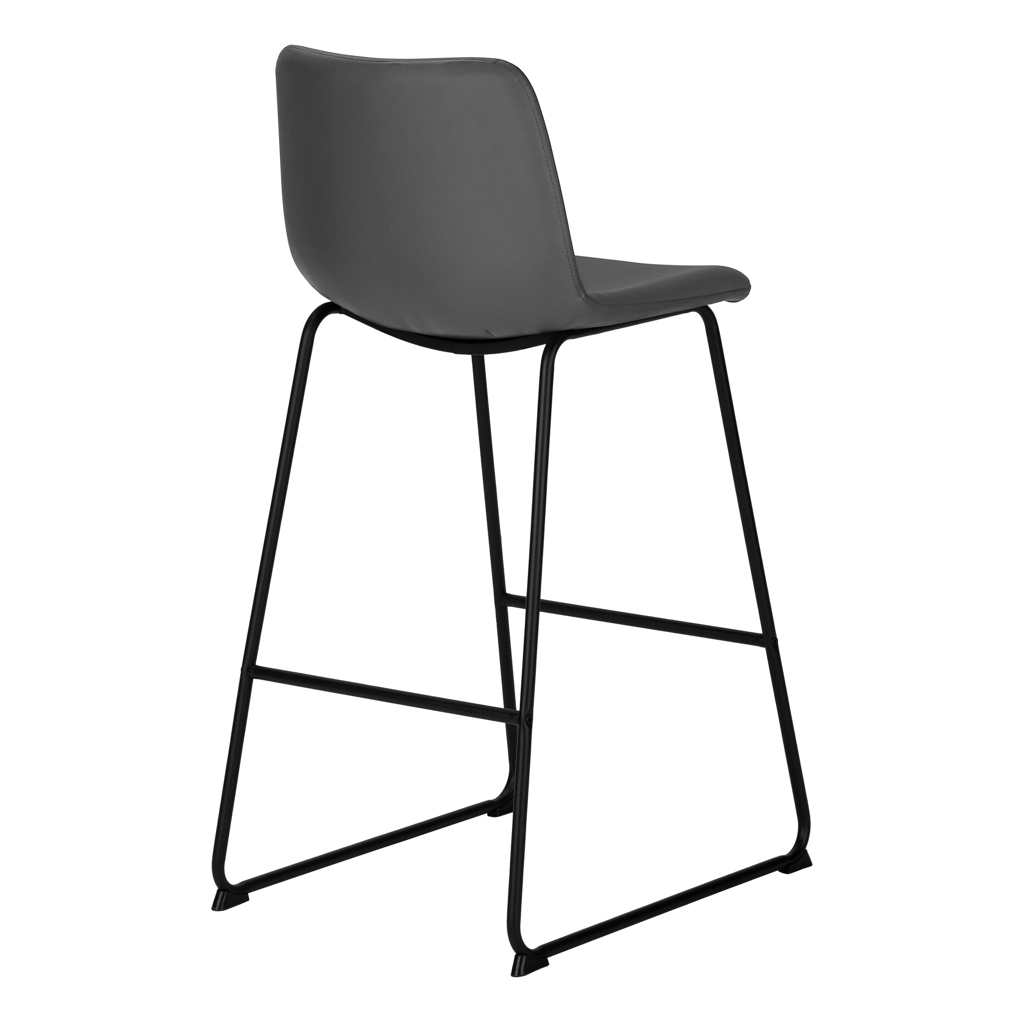 TABOURET DE BAR - 40"H / SIMILI-CUIR GRIS / METAL NOIR – I 7752