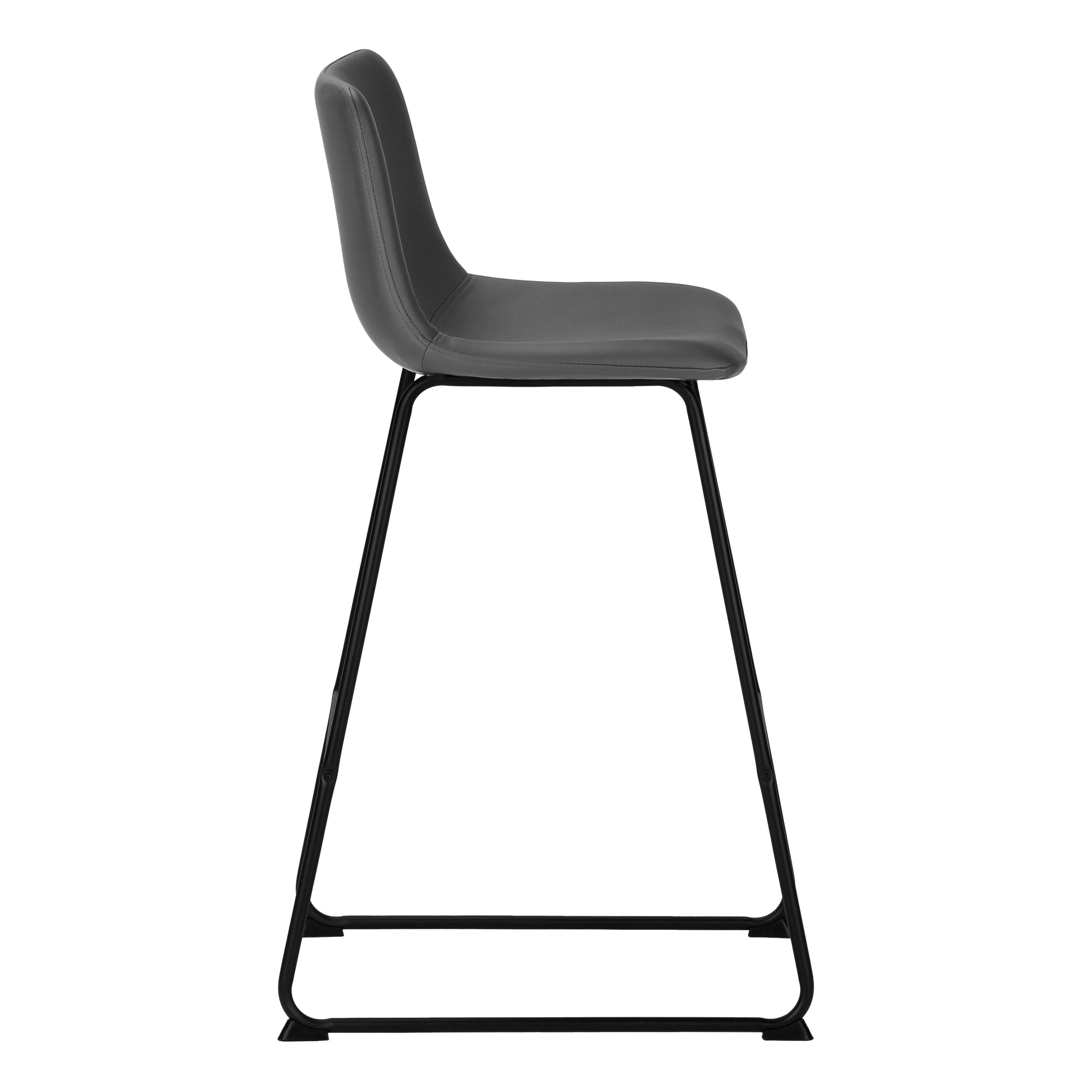 TABOURET DE BAR - 40"H / SIMILI-CUIR GRIS / METAL NOIR – I 7752