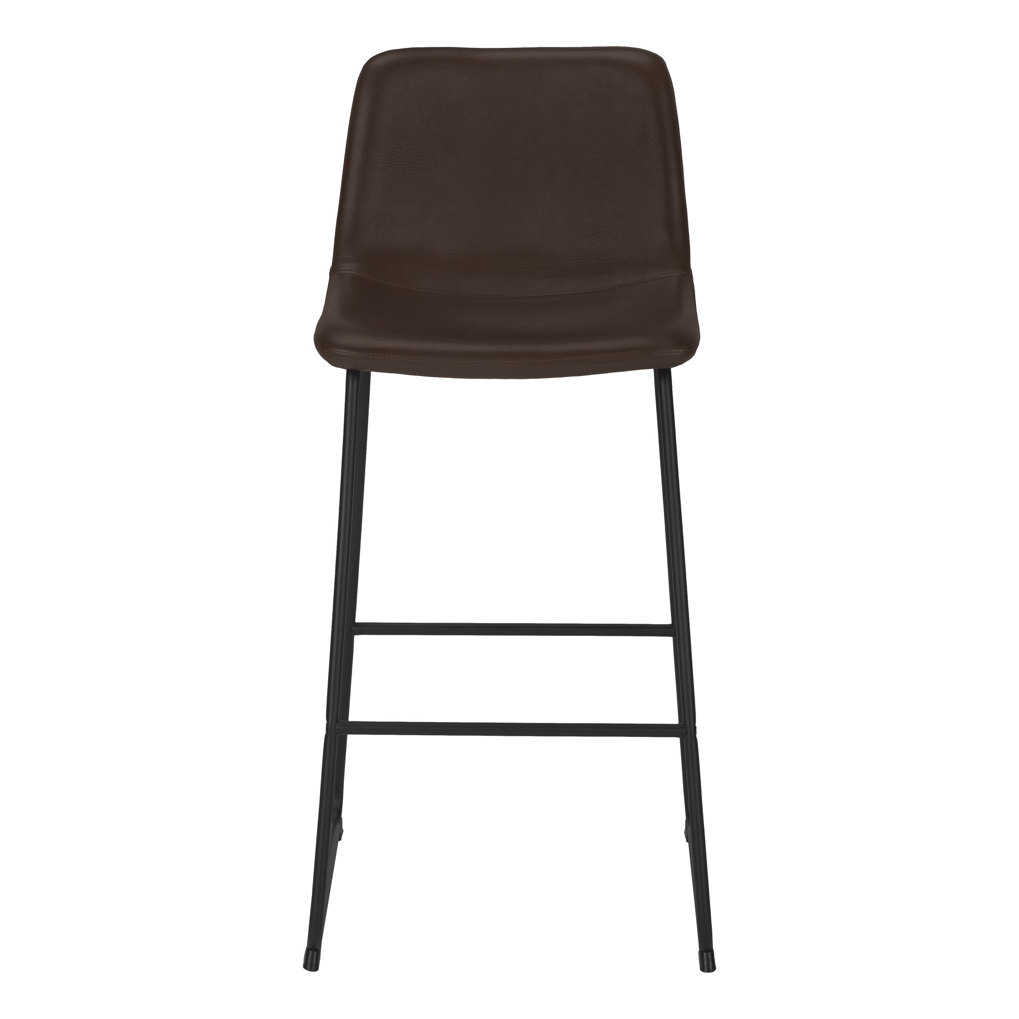 TABOURET DE BAR - 40"H / SIMILI-CUIR BRUN / METAL NOIR – I 7753