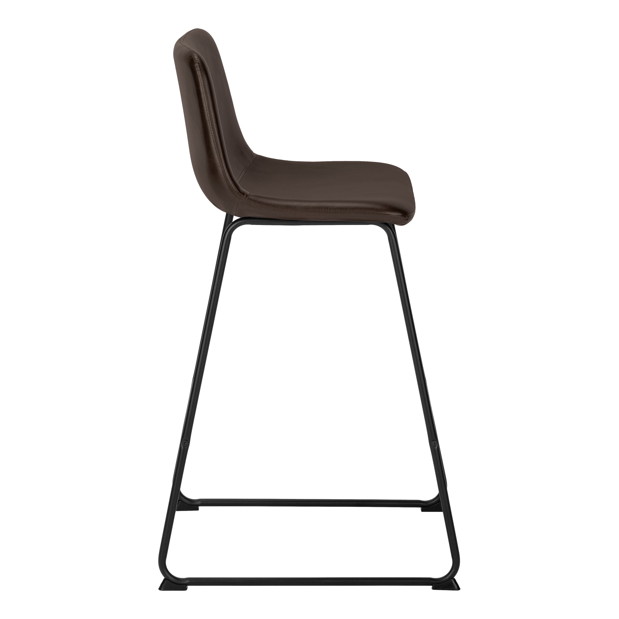 TABOURET DE BAR - 40"H / SIMILI-CUIR BRUN / METAL NOIR – I 7753
