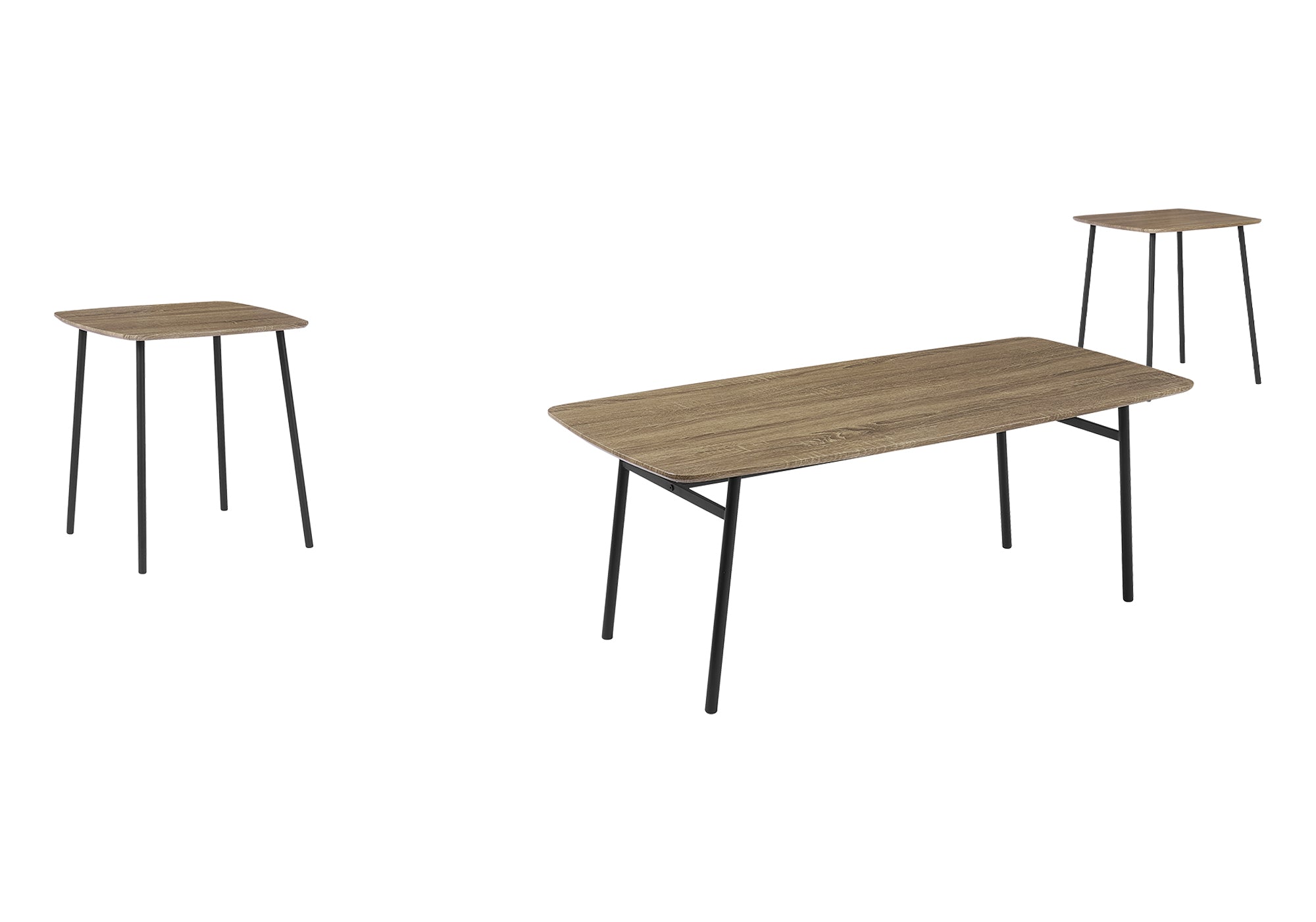 ENS DE TABLES - 3PCS / TAUPE FONCE / METAL NOIR – I 7805P