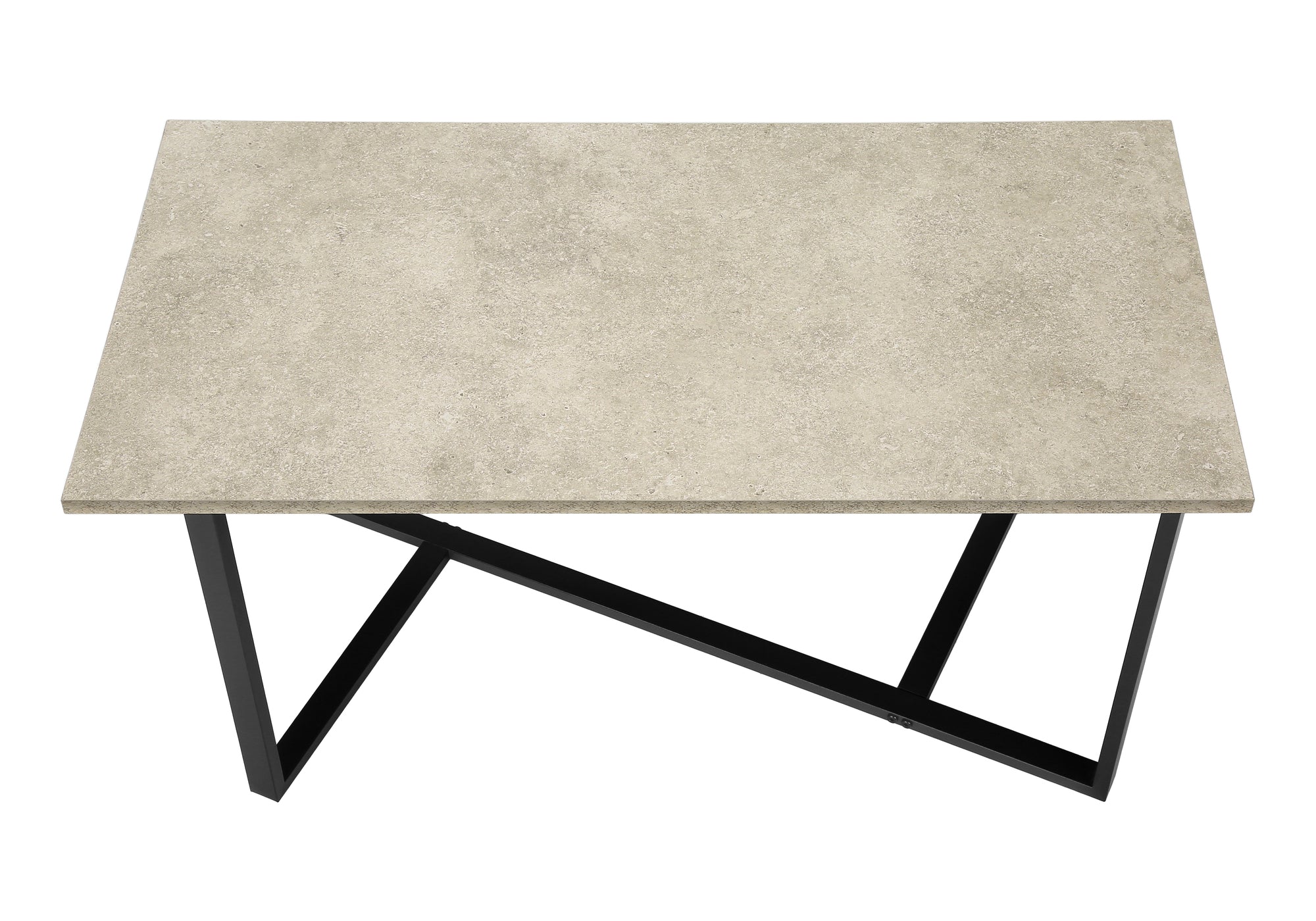 ENS DE TABLES - 3PCS / PIERRE CREME / METAL NOIR – I 7974P