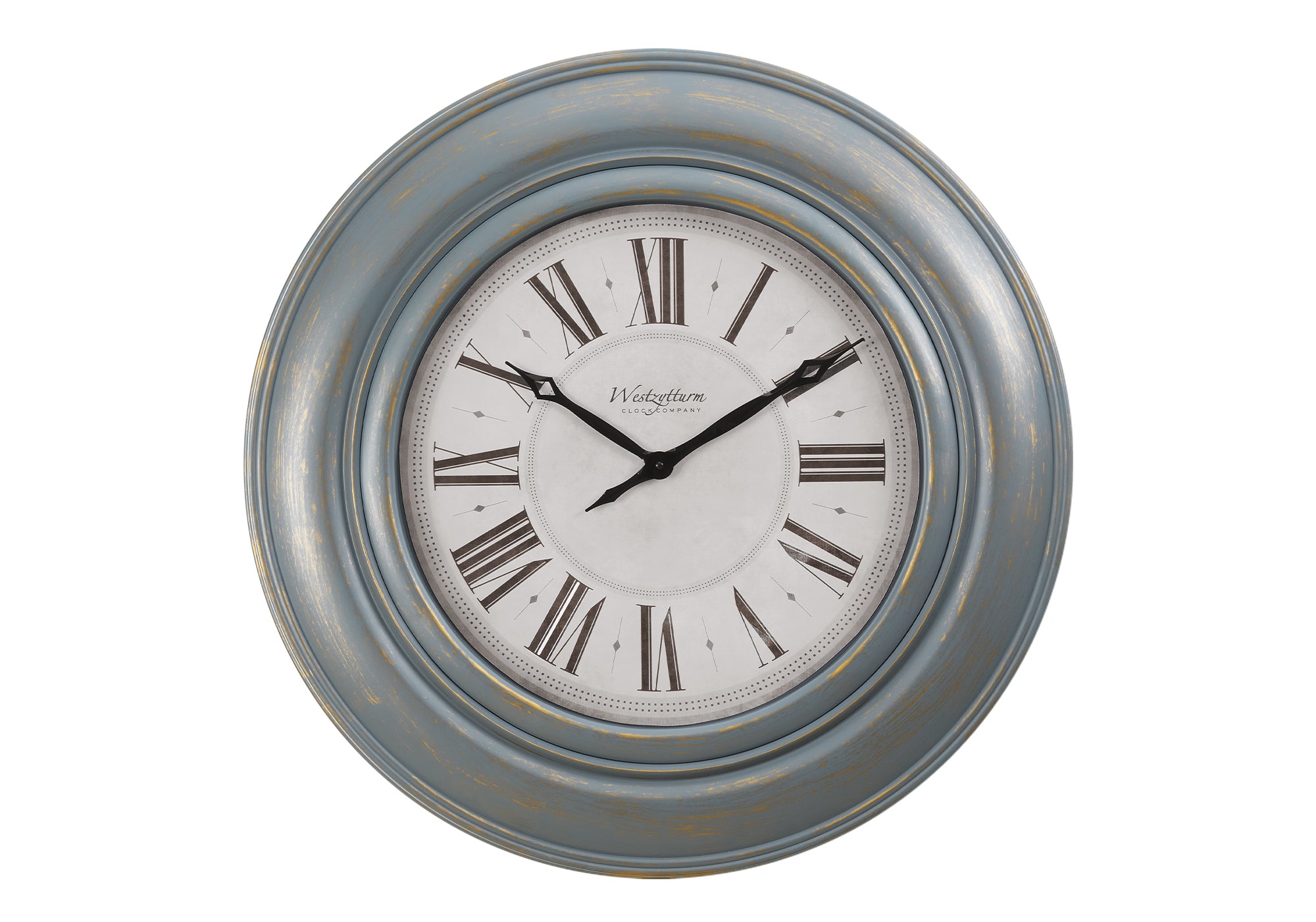 HORLOGE - 30" DIA. MURALE / BLEU ANTIQUE – I 9028
