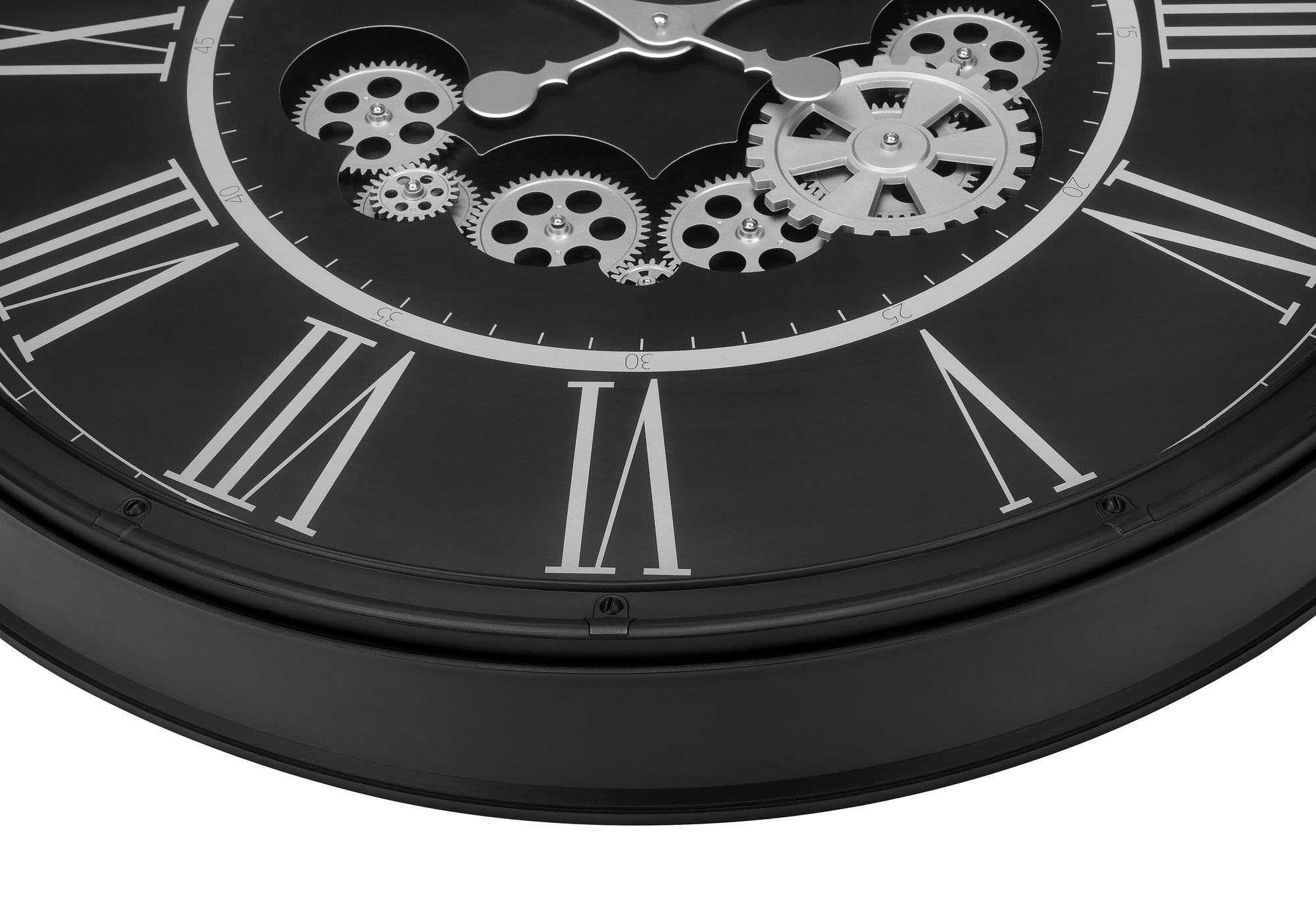 HORLOGE - 30" DIA. MURALE / MECANISME D'ENGRENAGE / NOIR – I 9032